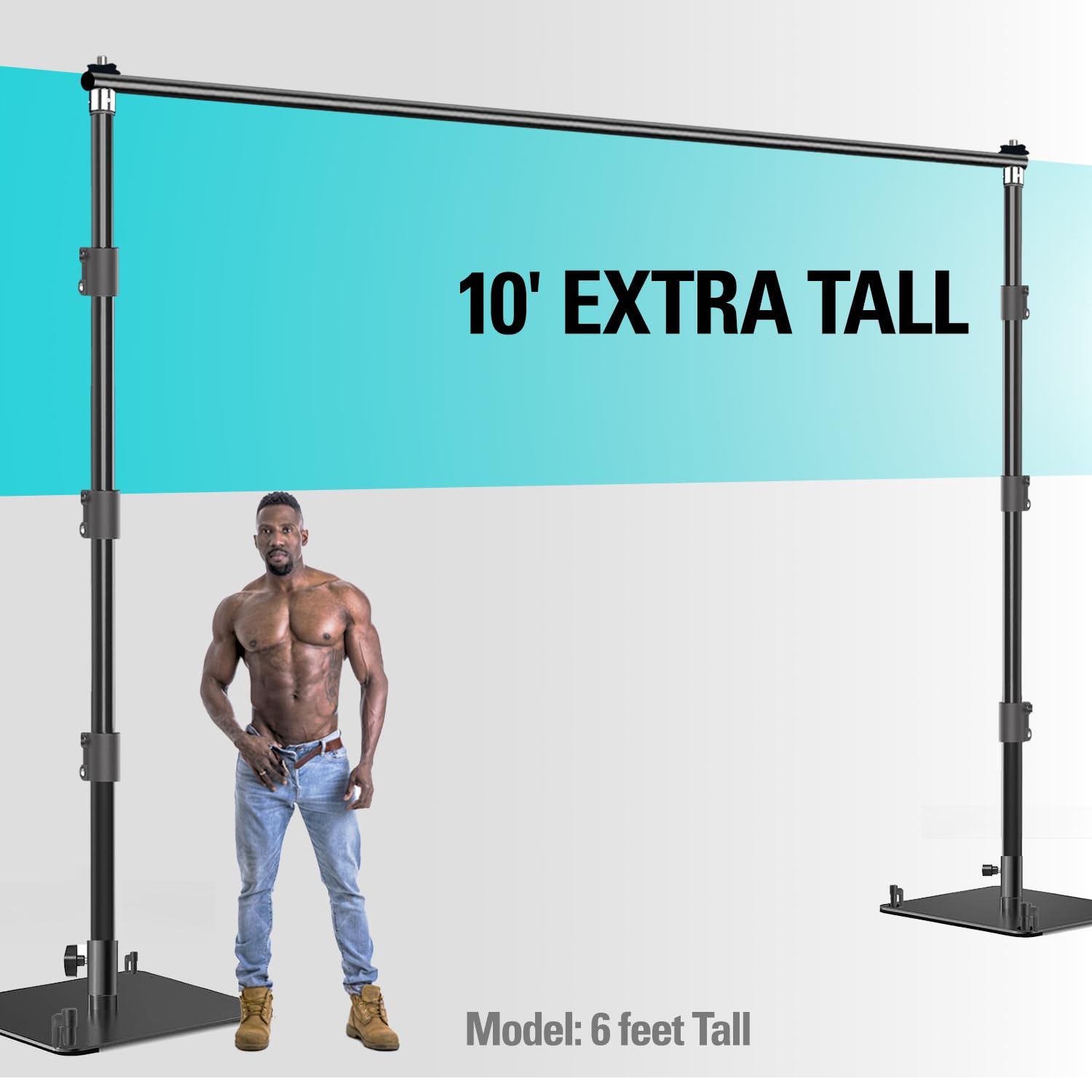 Julius Studio Heavy Duty 10x10 ft Backdrop Stand with Ground Stakes - Thickest Poles for Stability, No Shaking or Bending - Perfect for Outdoor Events, Photo Shoots & Trade Shows (Model JSAG598)