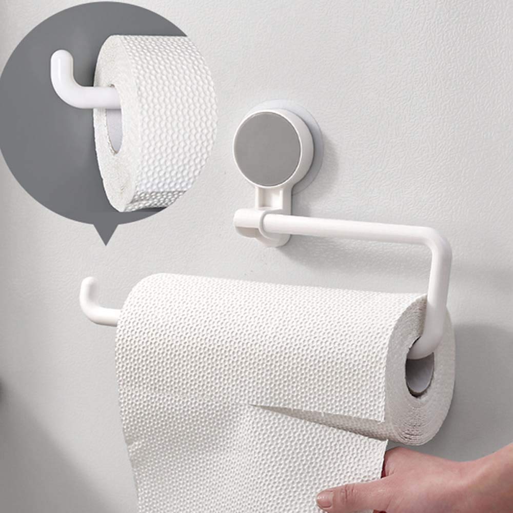 Self-Adhesive Under Cabinet Paper Towel Holder - 12 Inch Wall Mount Rack for Kitchen & Bathroom, Fits All Roll Sizes - Space-Saving & Trendy Moon Design (Perfect for Small Spaces & Easy Access While Cooking)