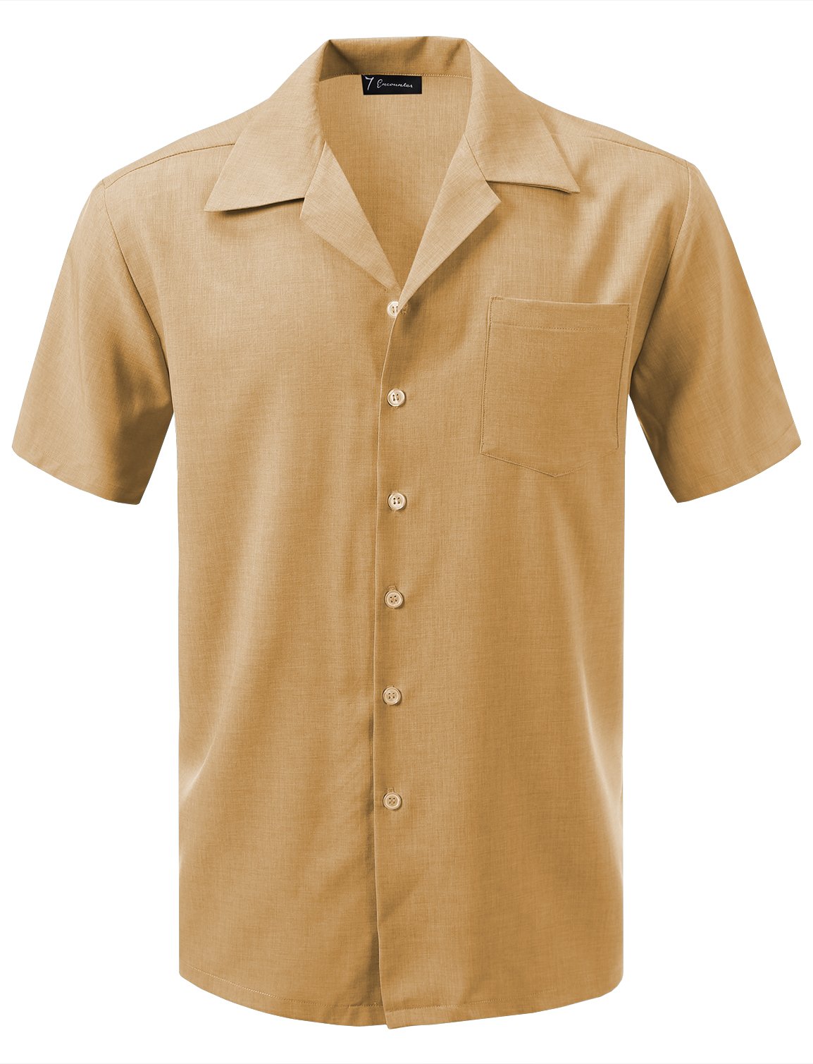 7 Encounter Men's Camp Dress Shirt - Casual Button Down Shirt for Outdoor Adventures, Hiking & Camping - Breathable Comfort Fit for Men