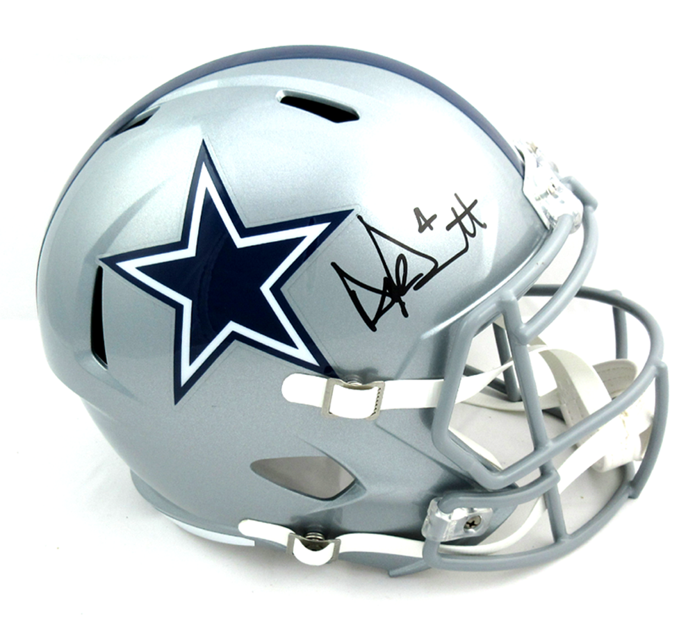 Dak Prescott Autographed Dallas Cowboys Riddell Speed Full Size Football Helmet - Official NFL Collectible for Fans, Display & Memorabilia Collection