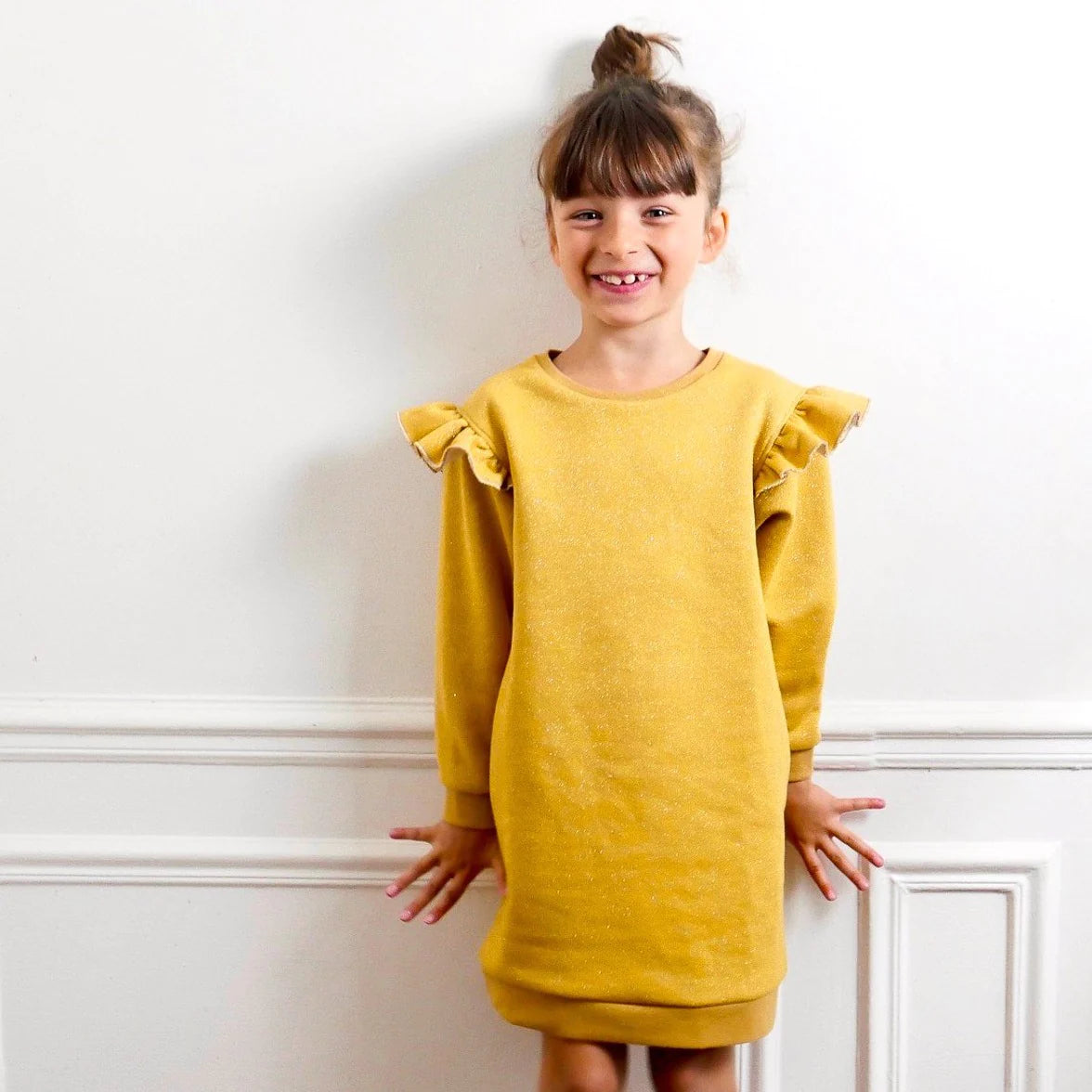 Jasmine Sweatshirt and Dress Pattern for Girls Age 3-12 Years | DIY Sewing Project for Kids' Casual Wear & Party Outfits