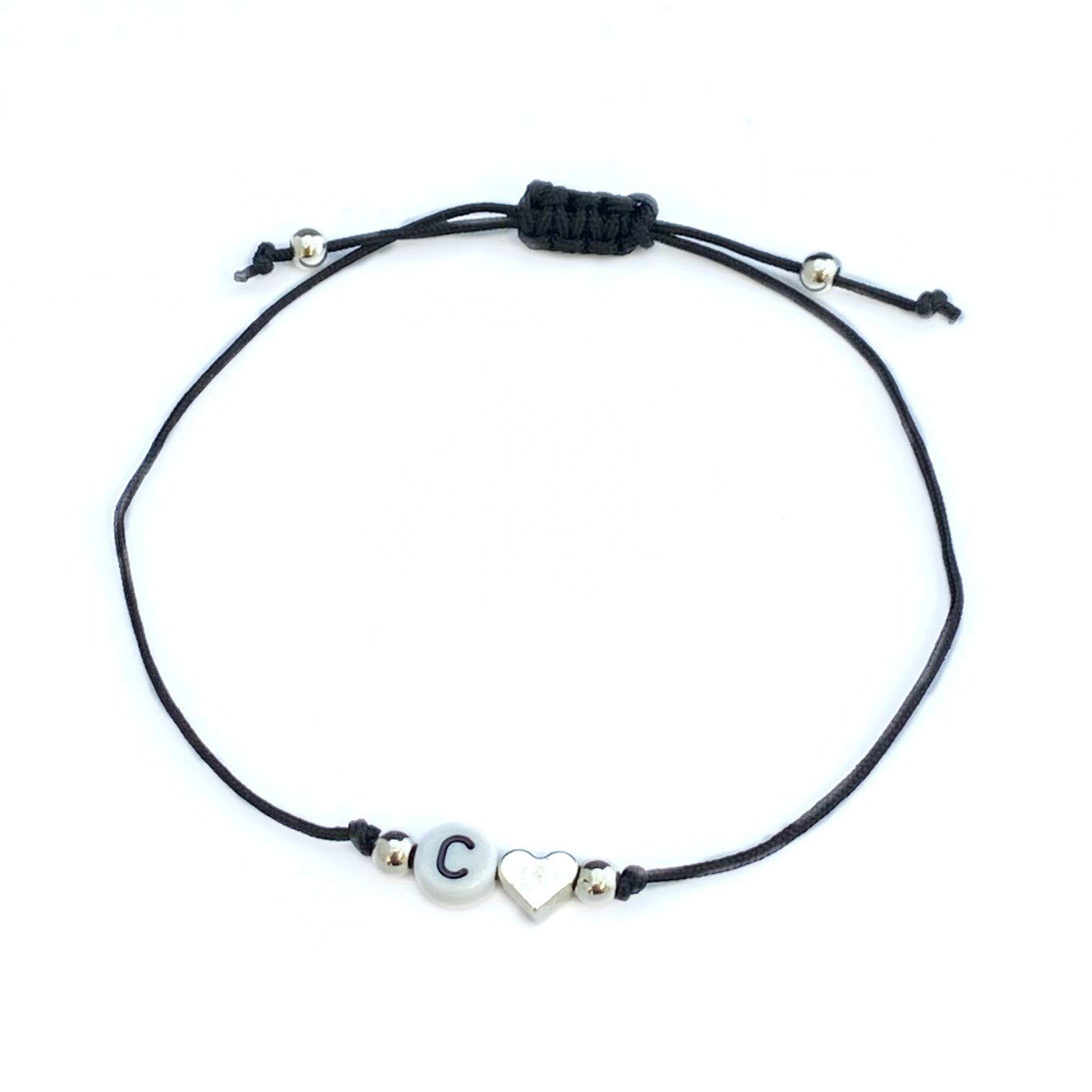 Mother Daughter Matching Heart Bracelets Set for 2 - Personalized Initial Jewelry - Best Back to School & First Day of Preschool Gift for Mom and Daughter - Perfect for Mother's Day, Birthdays, and Special Occasions