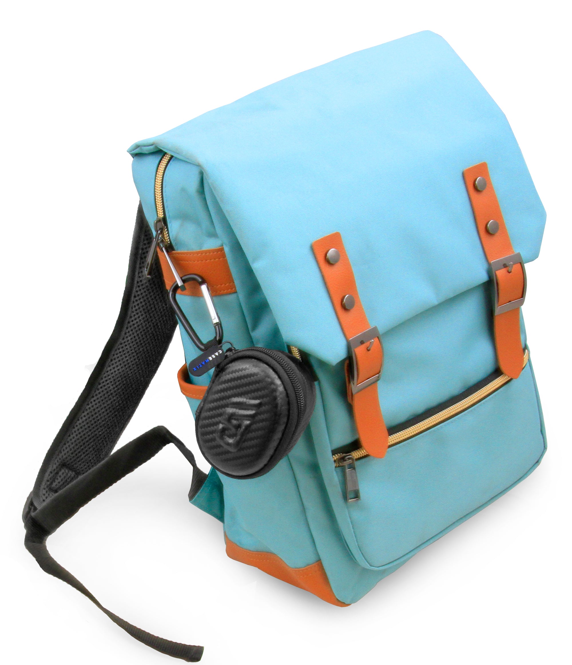 CASEMATIX 3.25 Inch Hard Shell EVA Travel Case with Carabiner Clip - Waterproof Protective Storage for Small Accessories (Fits 3 x 1.75 x 1.5 Inch Items) - Perfect for Travel, Camping, Hiking & Outdoor Gear Organization