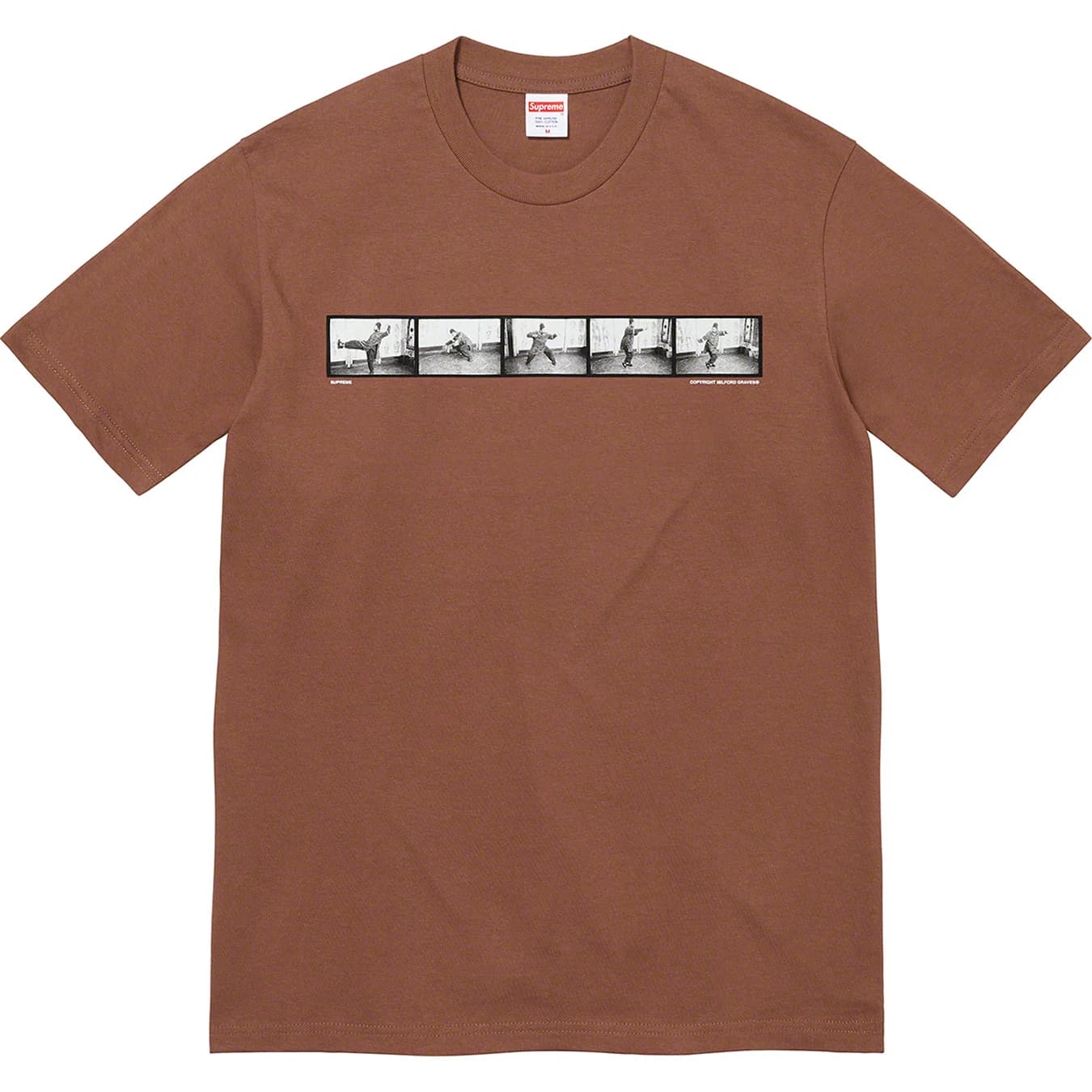 Supreme Milford Graves Graphic T-Shirt - Brown Cotton Vintage Tee for Men - Streetwear, Hip Hop & Casual Outfits