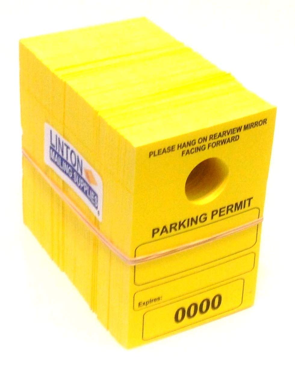 Numbered Parking Permit Mirror Hang Tags - 4-3/4