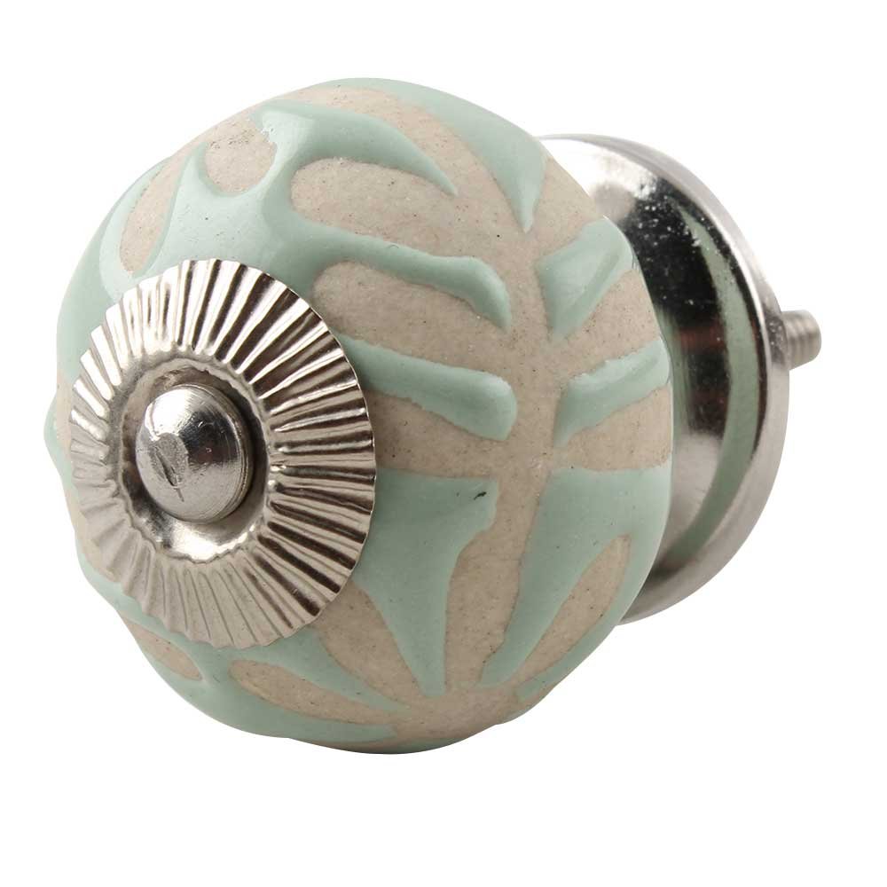 8 Pack Floral Green Ceramic Drawer Knobs - Elegant Kitchen Cabinet Hardware & Dresser Pulls for Home Decor (Perfect for Cabinets, Drawers, Wardrobes & Furniture Upgrades)