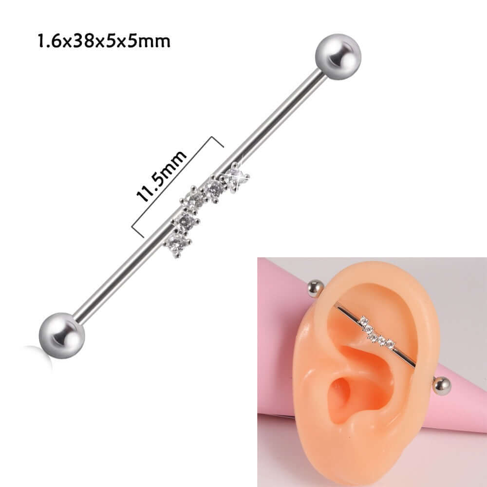 14g Silver Scorpio Insect Industrial Barbell Body Jewelry - Belly Button & Nose Piercing Bar | Perfect for Gothic, Punk & Alternative Fashion Styles