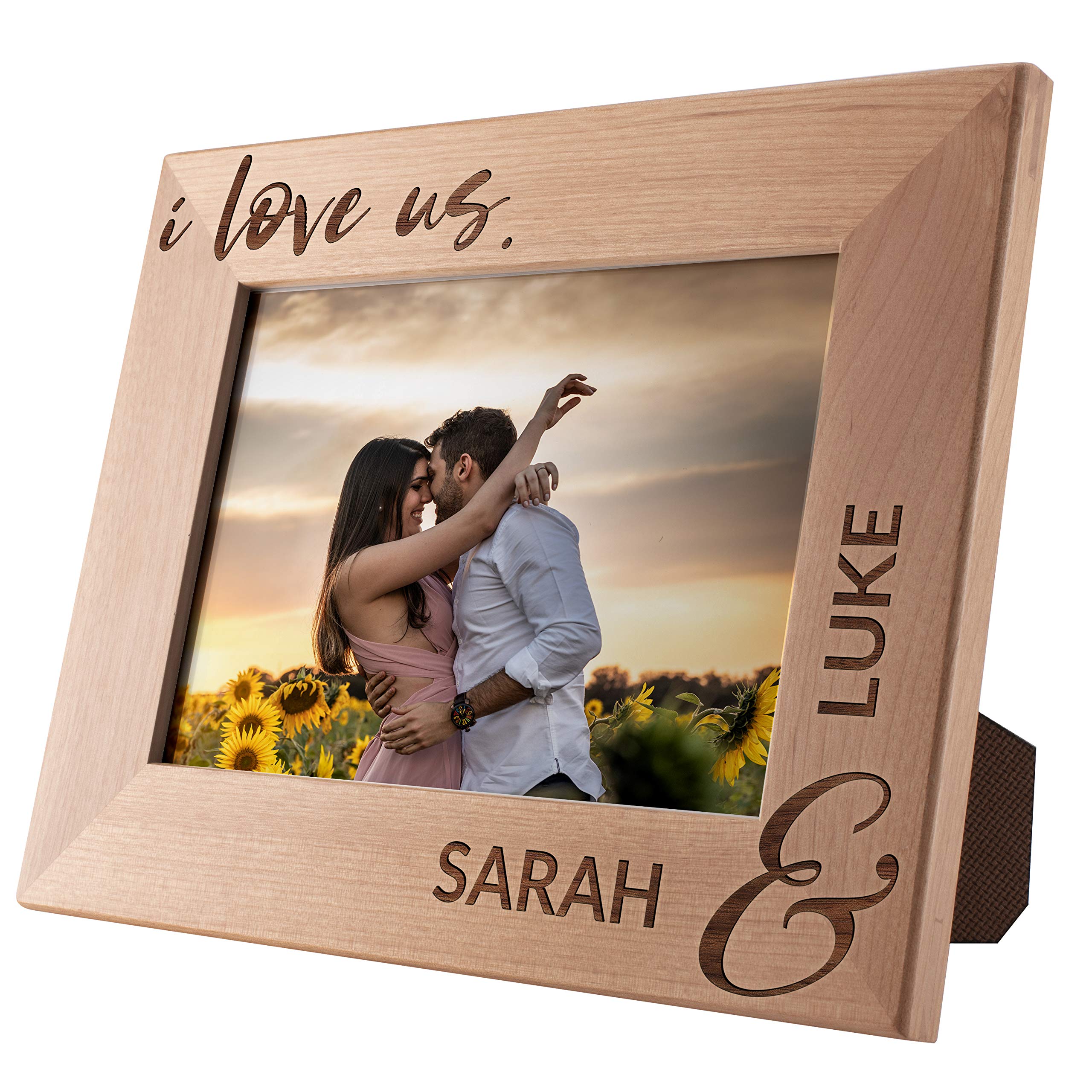 Personalized Picture Frames for Couples - 'I Love Us' Engraved 5x7 Frame - Romantic Wedding, Engagement & Valentine's Day Gifts for Her/Him - Perfect for Anniversaries, Home Decor & Couples' Bedroom