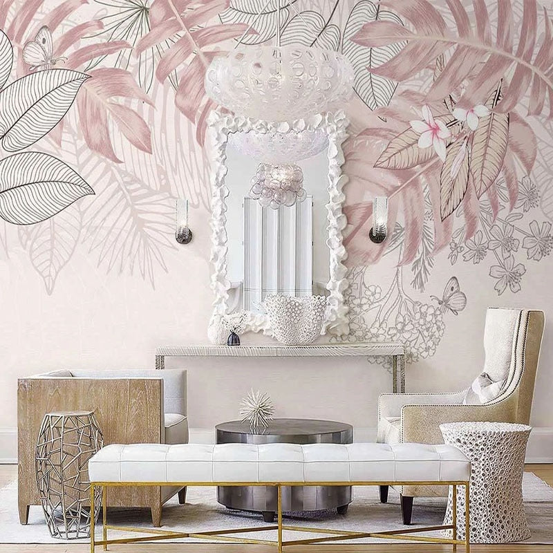 Tropical Plants Leaves Wallpaper - Vibrant Green Leaf Peel & Stick Wallpaper for Living Room, Bedroom, Bathroom | Self-Adhesive Removable Wall Decor for Home & Office Interior Design