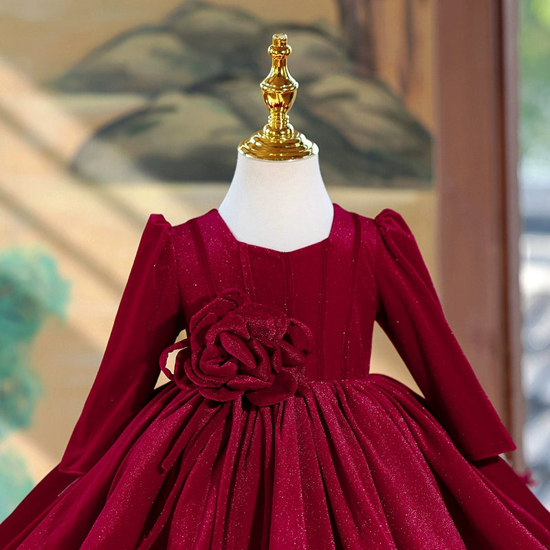 Elegant Red Christmas Baby Girl Dress - Flower Girl Dress for Holiday Parties, Photos & Special Occasions