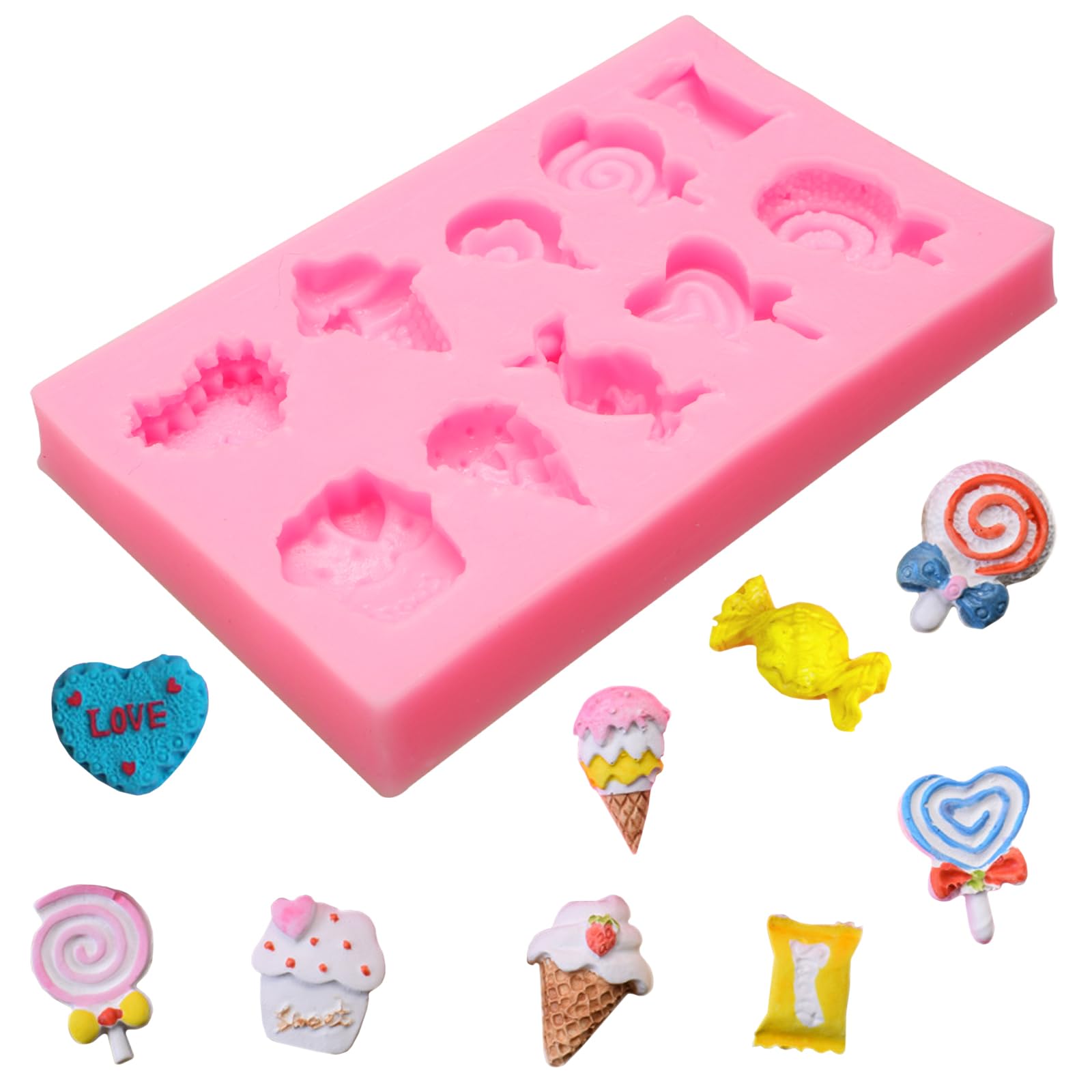 6-Piece Silicone Ice Cream Cone Molds for Chocolate, Fondant, Polymer Clay - DIY Candy, Cupcake Toppers & Cake Decorations - Perfect for Baking, Candy Making, and Crafting Projects