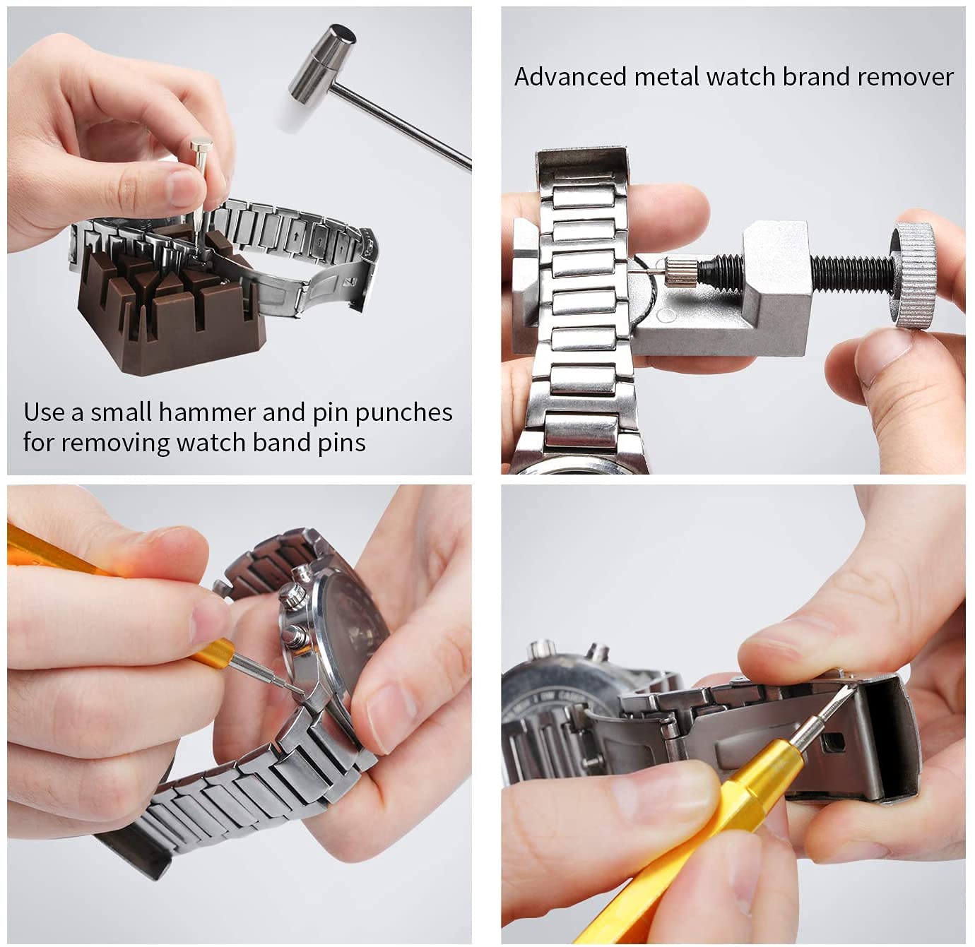 Professional Watch Repair Kit - Watch Link Removal Tool, Back Case Opener & Spring Bar Tool Set for DIY Watch Band Adjustments, Battery Replacement & Maintenance | Perfect for Watch Enthusiasts & Jewelers