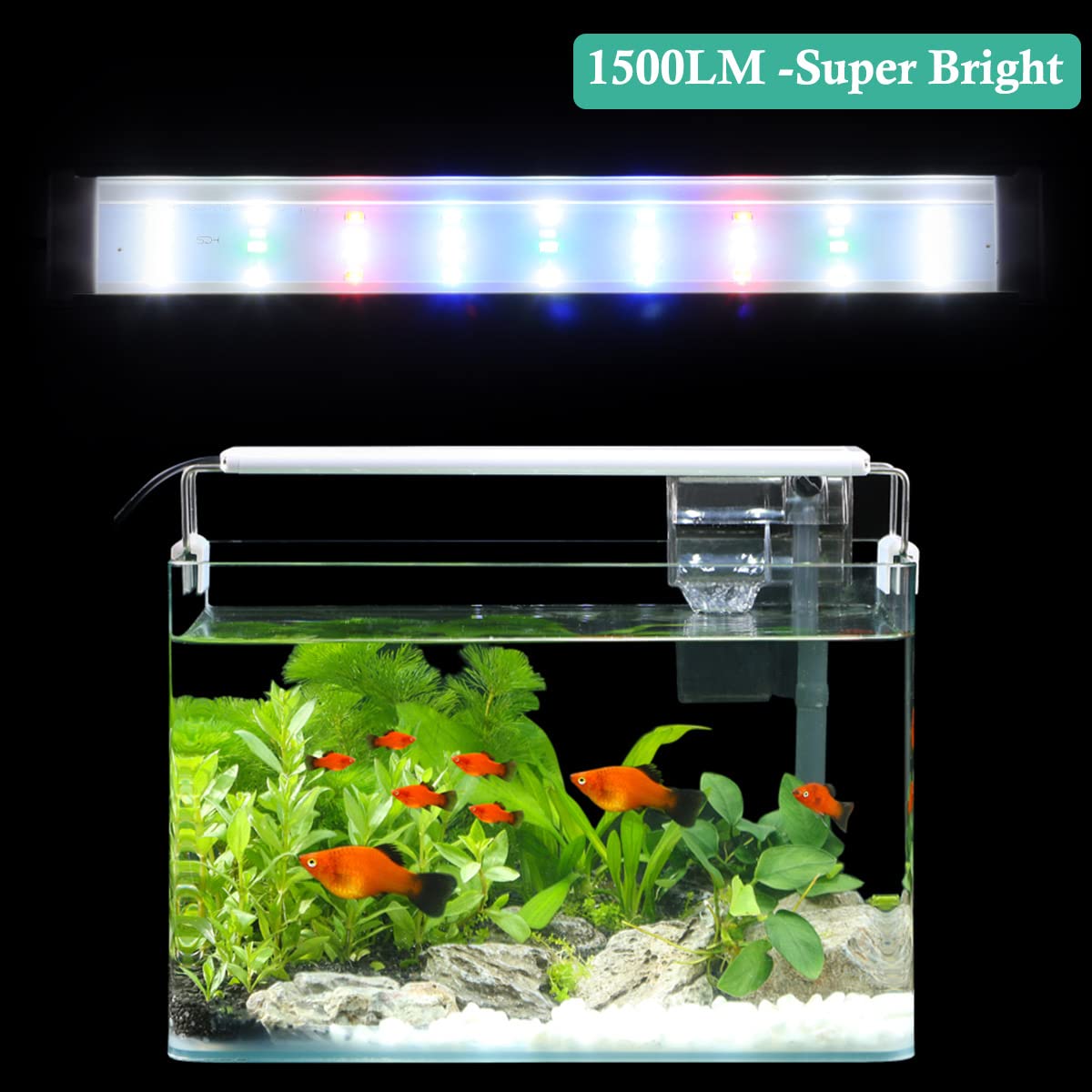 HITOP Full Spectrum LED Aquarium Light for Fish Tanks - 12