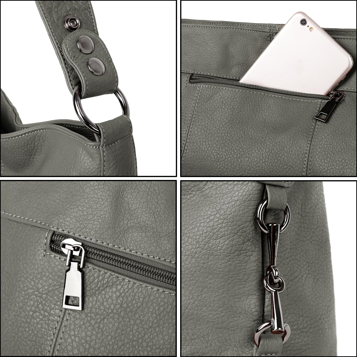 YALUXE Genuine Leather Shoulder Bags for Women - Stylish Hobo & Crossbody Purse for Work & Travel