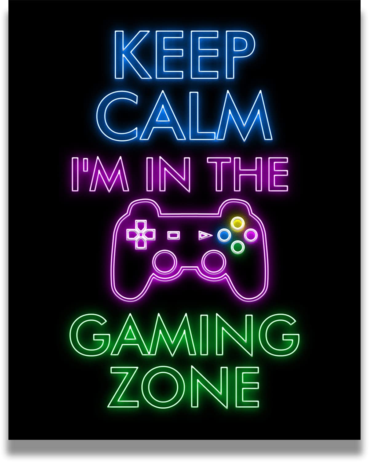 Keep Calm I'm In The Gaming Zone - 11x14 Unframed Poster Print - Video Game Room Wall Decor, Gamer Gift for Birthday Party - Perfect for Gaming Themed Bedroom, Man Cave or Esports Lounge