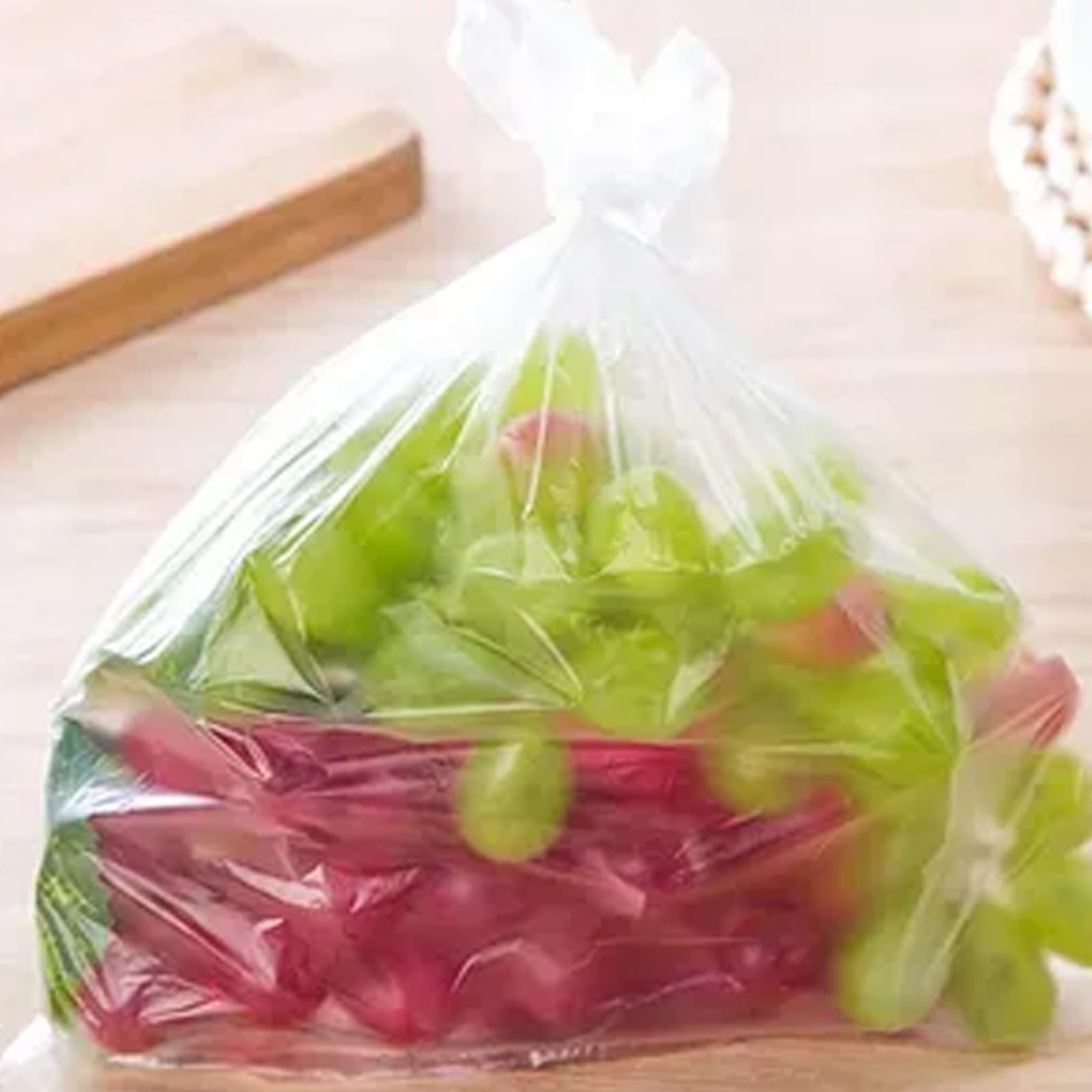 500 Count 10x14 Inches Clear Plastic Produce Bags on Rolls - Bulk Pack of 2 Rolls (1000 Bags Total) for Fresh Fruits, Vegetables, Bread & Grocery Storage - Perfect for Farmers Markets, Supermarkets & Kitchen Organization