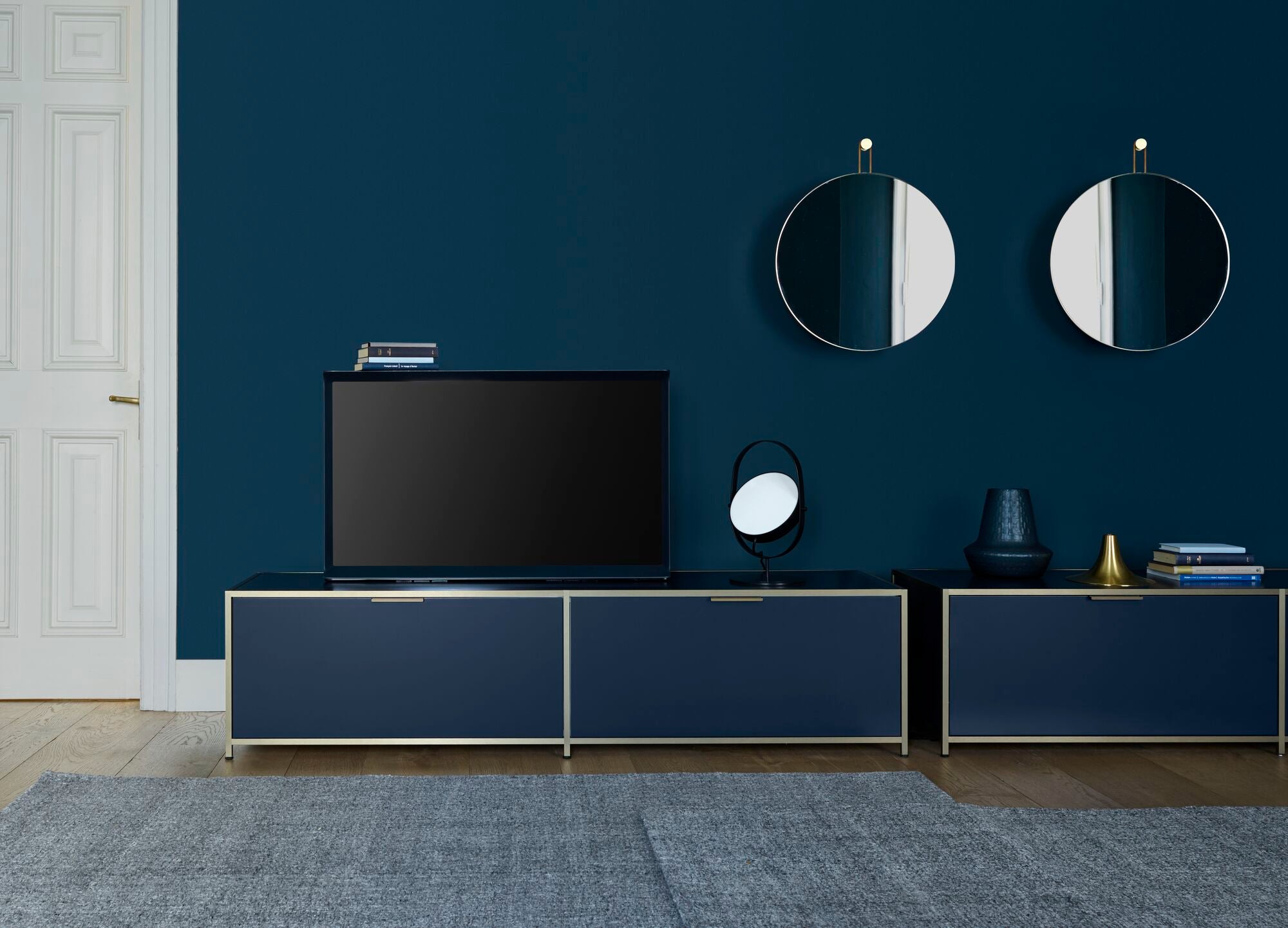 Modern Dita TV Stand with 2 Flap Doors - Wooden Entertainment Center for Living Room, Bedroom & Home Theater - Perfect for Flat Screen TVs & Media Storage