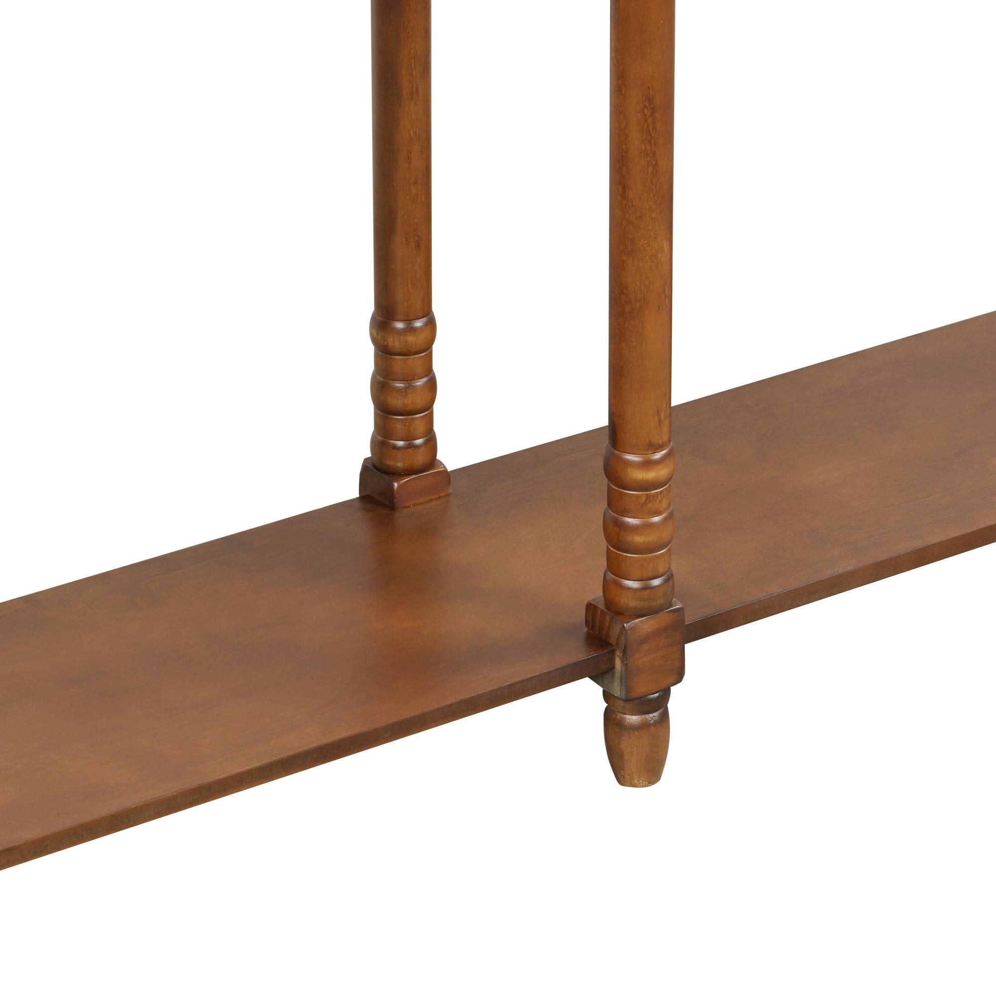 Rustic Wood Console Table with 2 Storage Drawers & Bottom Shelf - Entryway Sofa Table for Living Room, Hallway, Foyer (Walnut Finish) - Perfect for Home Decor, Small Space Organization & Entry Storage Solutions