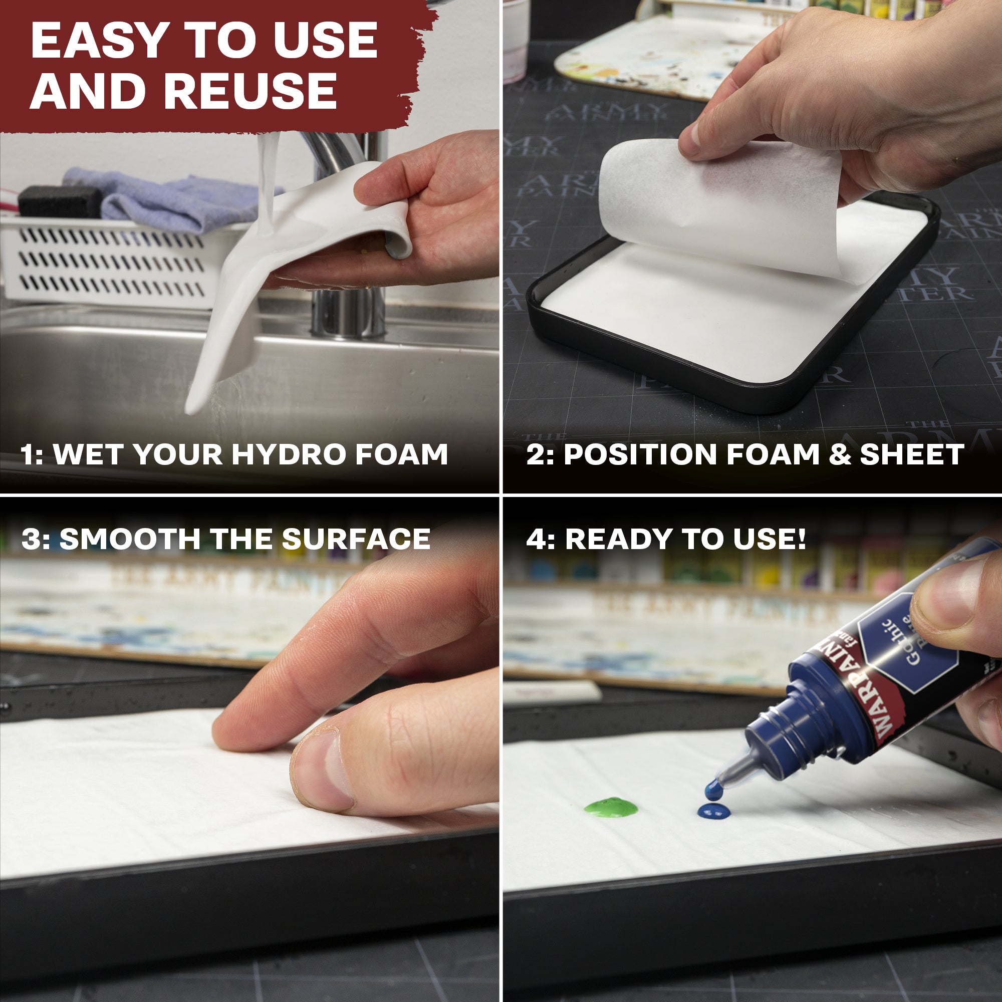Professional Wet Palette Hydro Bundle for Acrylic & Watercolor Painting - Perfect for Artists, Hobbyists & Miniature Painters - Keep Paints Moist & Work Longer