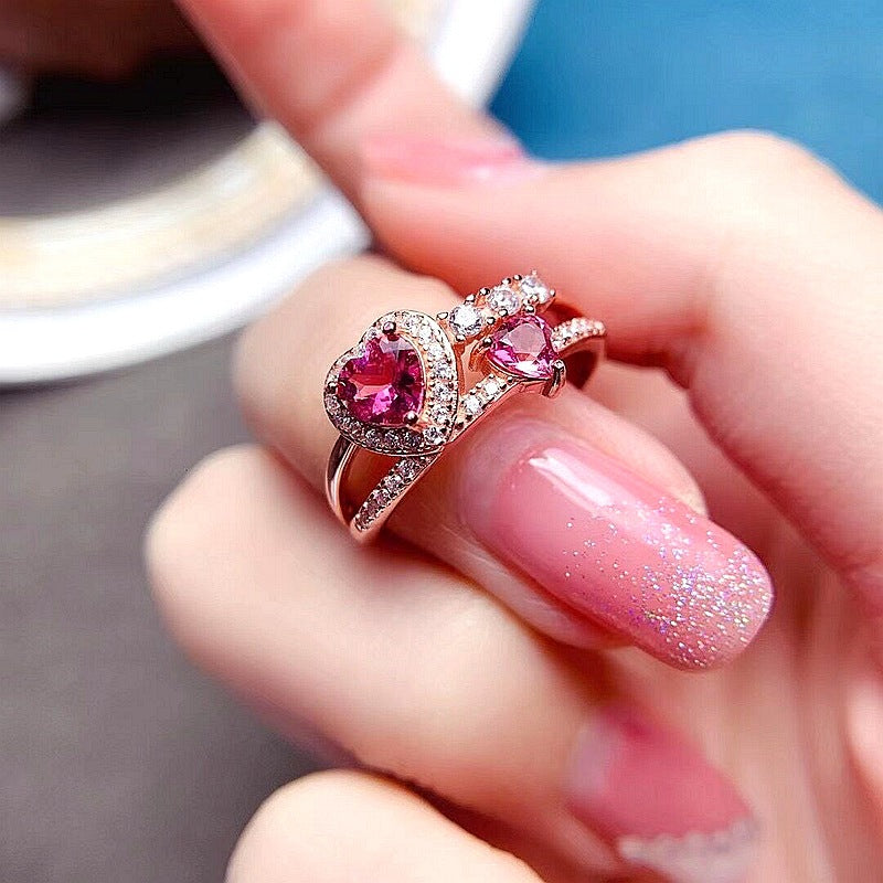 Pink Topaz Heart Ring for Sagittarius - Sterling Silver Zodiac Jewelry for Women | Perfect Gift for Birthday, Anniversary & Valentine's Day | Elegant Everyday Wear & Special Occasions