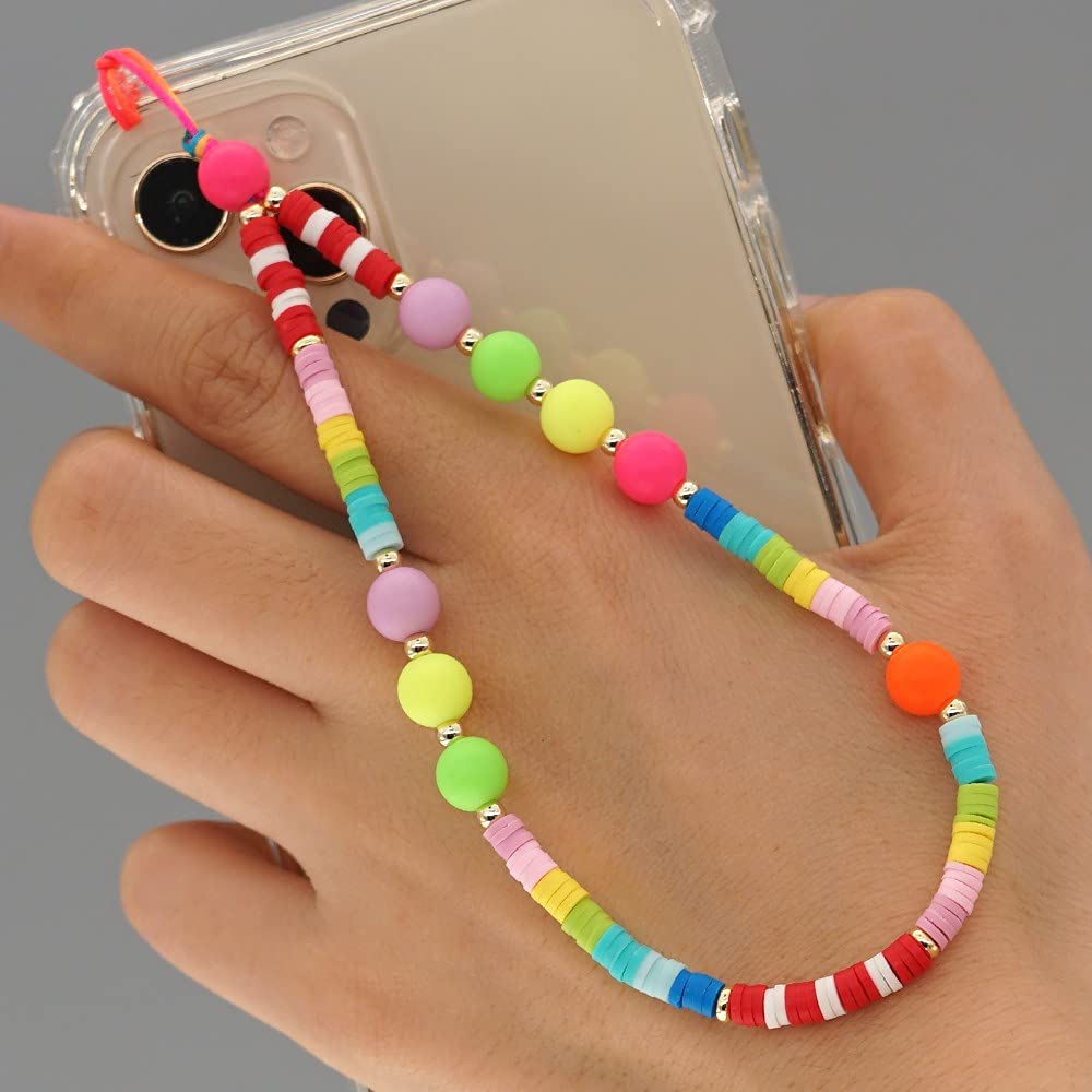 Beaded Phone Lanyard Wrist Strap for Women & Girls - Stylish Beaded Phone Charm Holder - Perfect for Smartphones, ID Cards & Keys - Office, School, Travel Accessory
