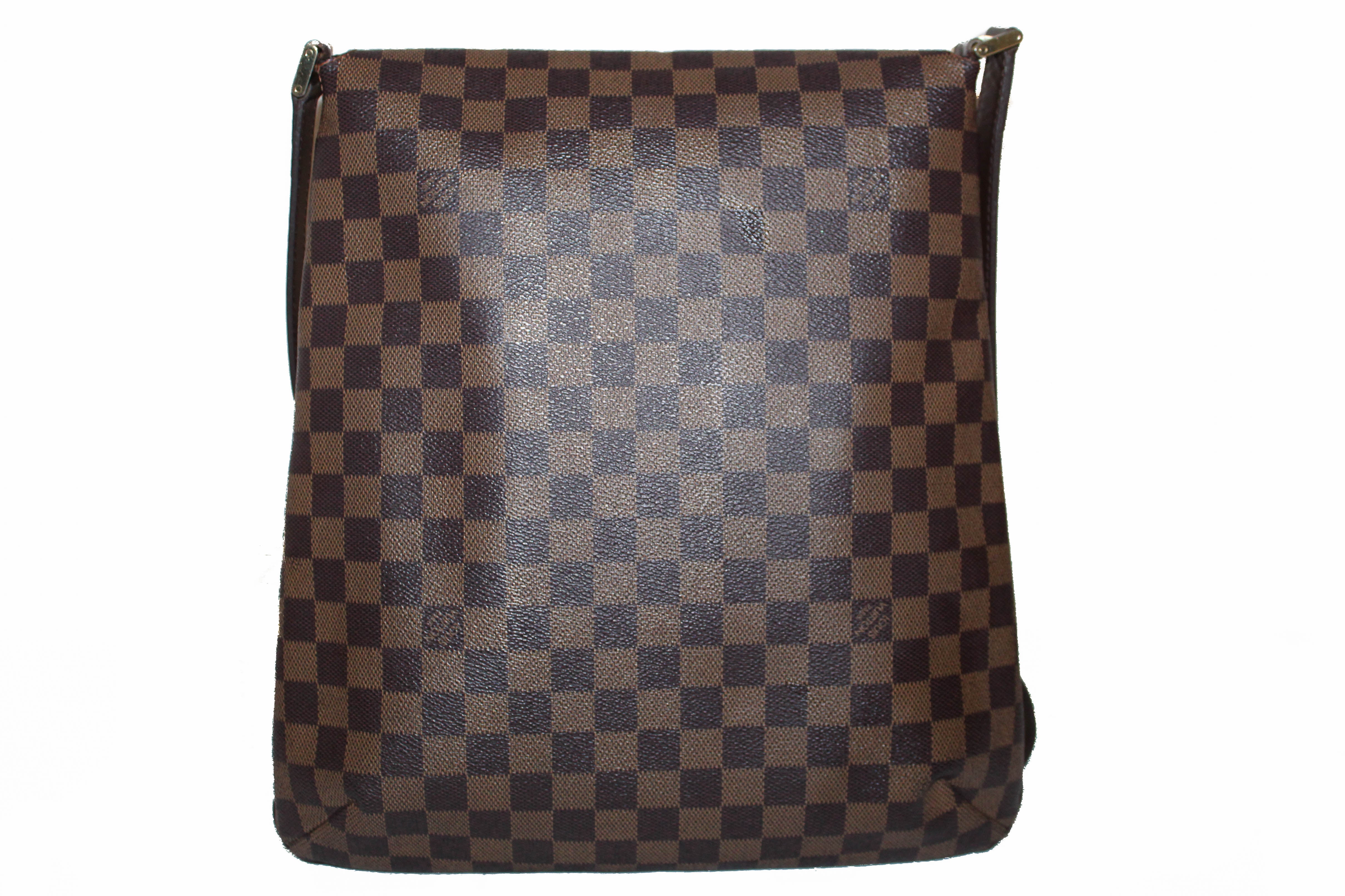 Authentic Louis Vuitton Damier Ebene Musette GM Messenger Bag for Women - Luxury Designer Crossbody Shoulder Bag for Work, Travel & Everyday Use