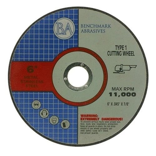 Benchmark Abrasives 6-Inch Metal Cutting Wheel - 25 Pack | .045