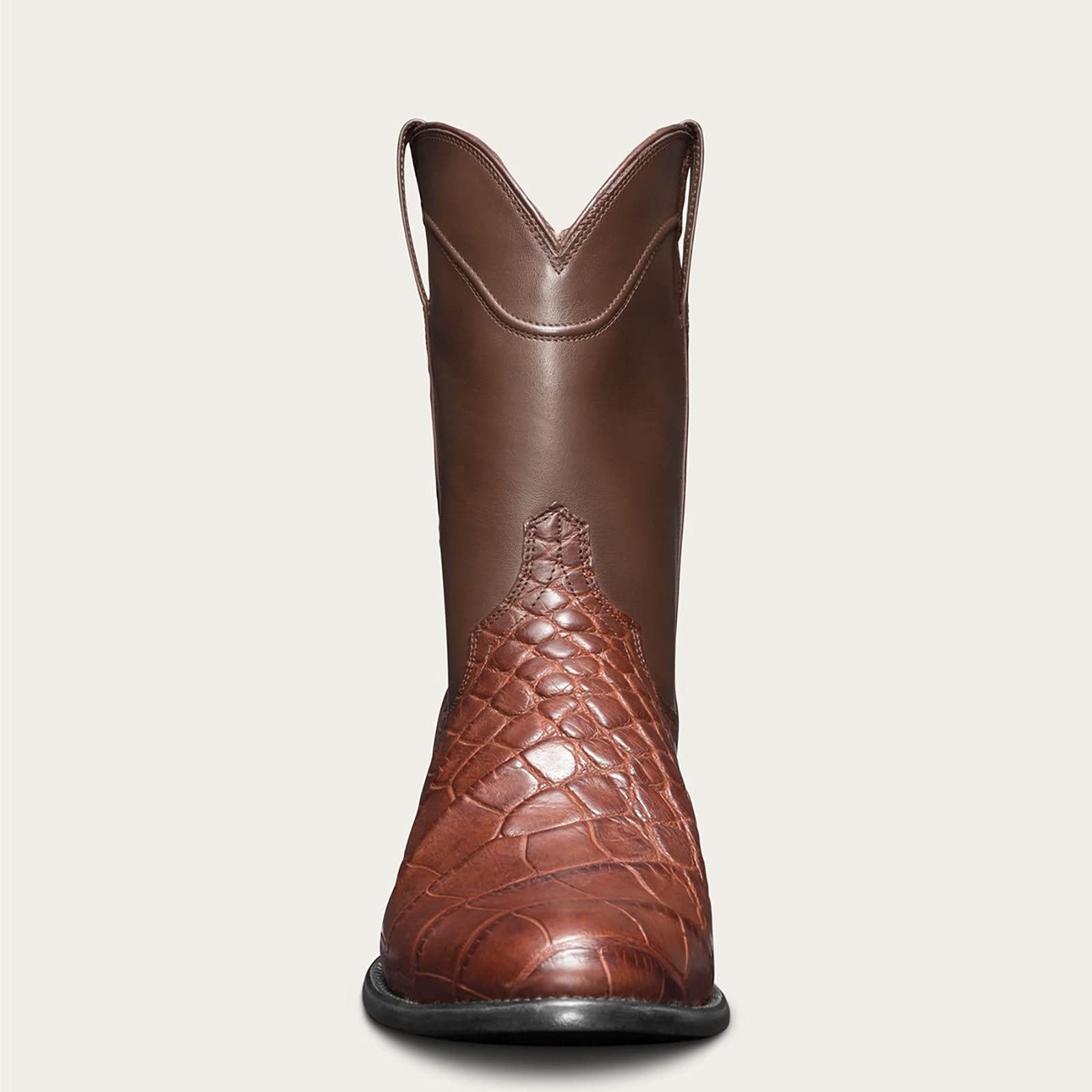 Men's Casual Work Boots - Square Toe, Low Heel, Snake Print Cowboy Boots with Stitching & Wide Calf | Fashionable Footwear for Outdoor Work, Rodeo & Western Style