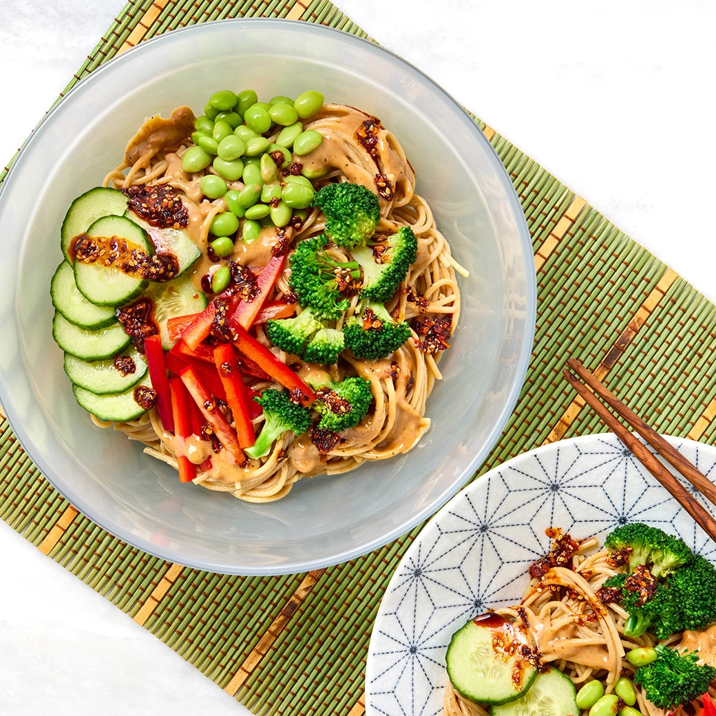 Spicy Peanut Noodle Salad - Asian Cold Noodle Dish with Crunchy Peanuts & Chili Sauce | Perfect for Picnics, Potlucks & Healthy Lunch Meal Prep