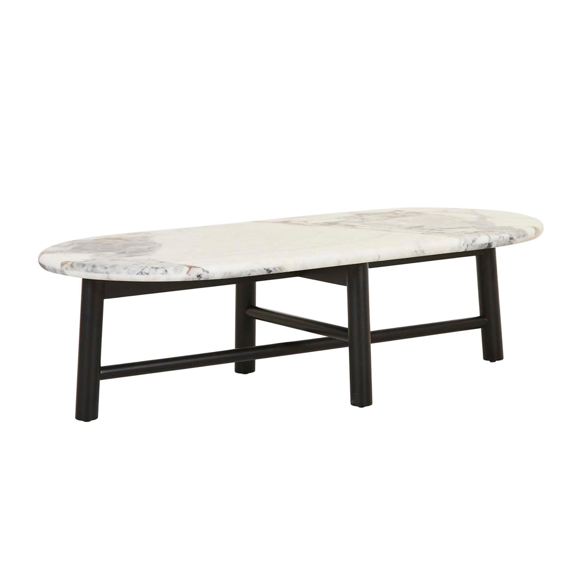 Artie Oval Marble Coffee Table - Modern Living Room Centerpiece with Sturdy Metal Legs, Perfect for Small Spaces & Home Decor