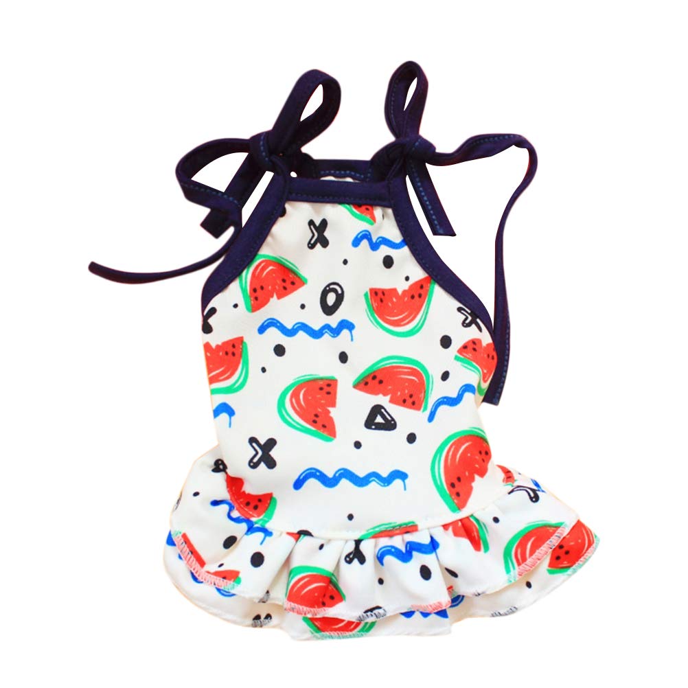 Wave Watermelon Pet Skirt - Summer Thin Dog Dress for Small Medium Large Pets - Cute Outfit for Beach, Party & Photo Shoots