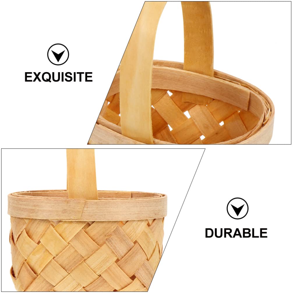 18-Piece Handwoven Wooden Baskets Set - Decorative Storage Baskets for Wedding, Candy, Flowers & Home Organization - Multipurpose Woven Baskets for Living Room, Kitchen, Bathroom & Party Decor