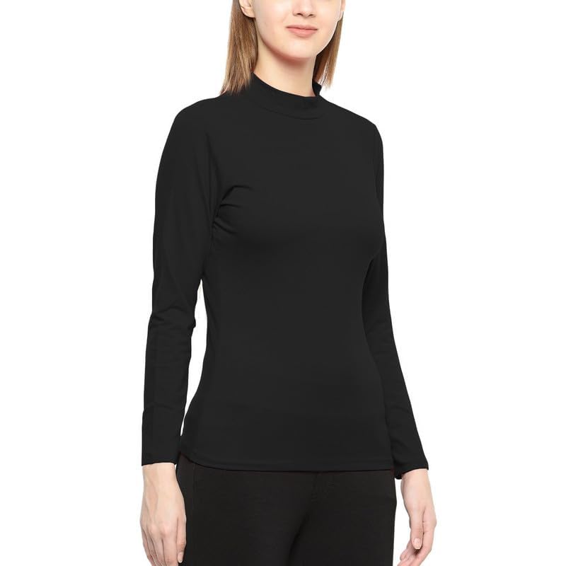 Prime Fashions Women's Stretch Turtle Neck Long Sleeve Polo Top - Comfortable Casual Jumper for Work, Office & Everyday Wear