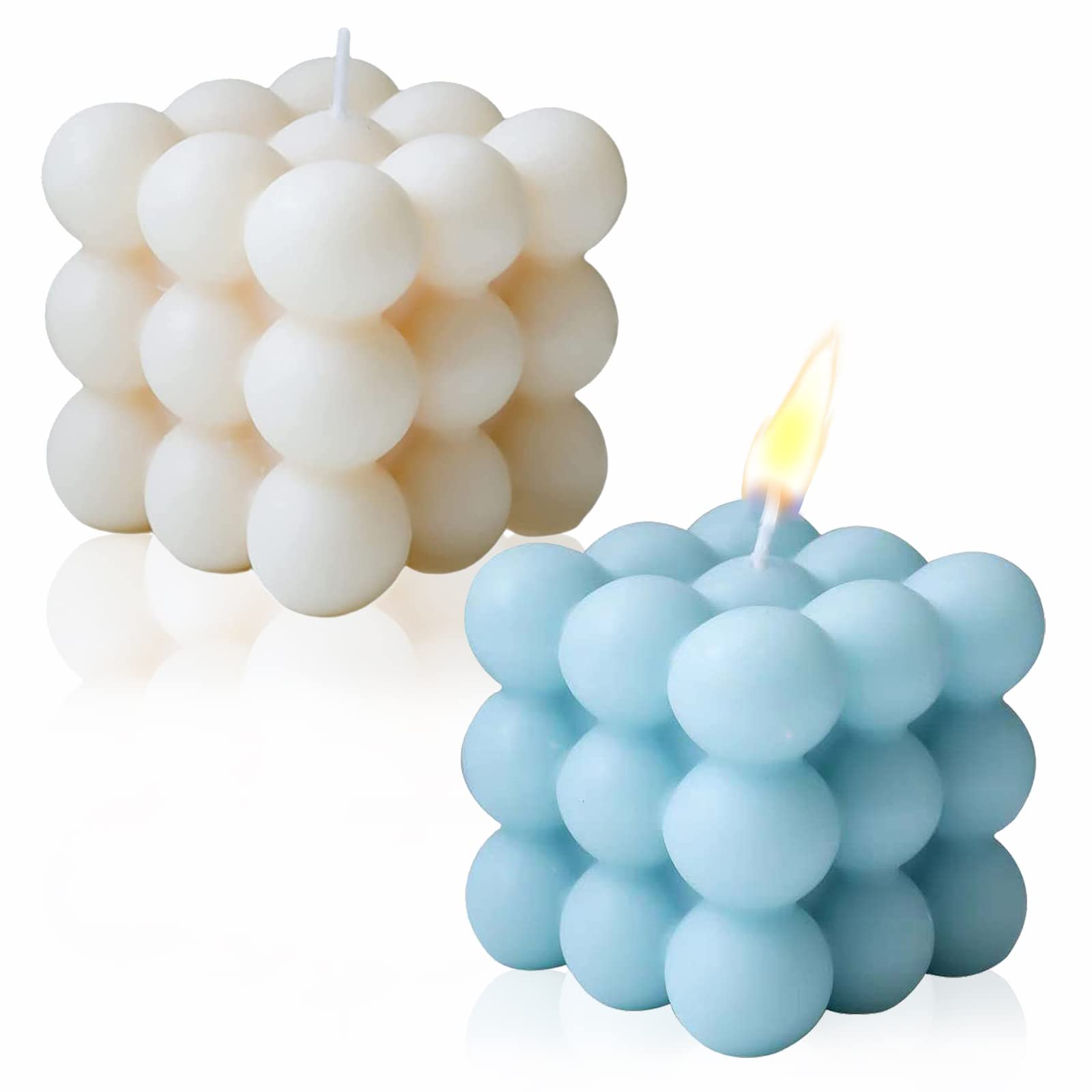 iTechPanda 2-Pack Soy Wax Bubble Candles - Hand-Poured Scented Candles for Valentine's Day, Birthday Gifts, Home Decor & Aesthetic Ambiance - Perfect for Romantic Dinners, Relaxing Baths & Cozy Nights