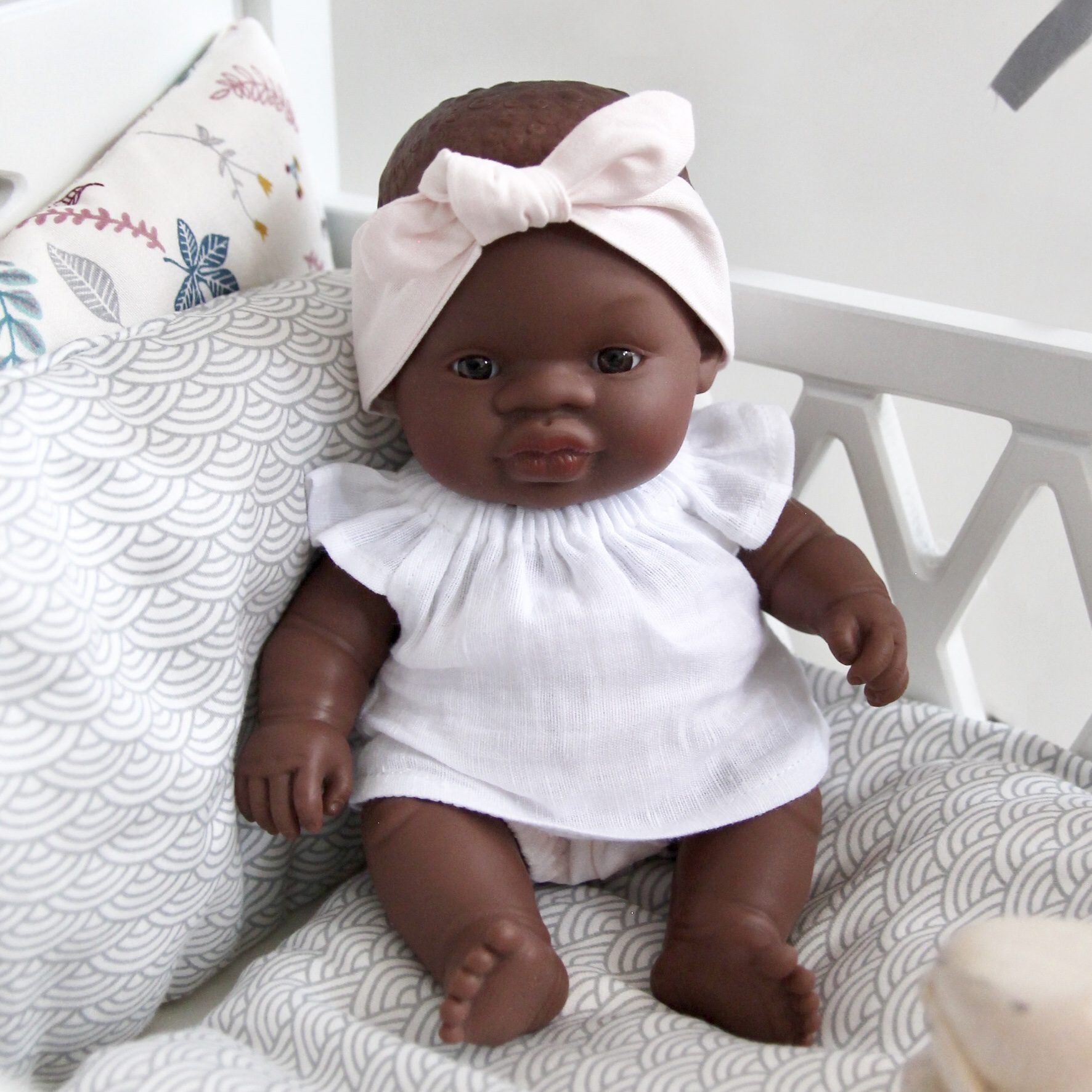 MINILAND African Girl Baby Doll - 21cm Soft Cuddly Toy for Kids | Perfect for Pretend Play, Gift Giving & Nursery Decor