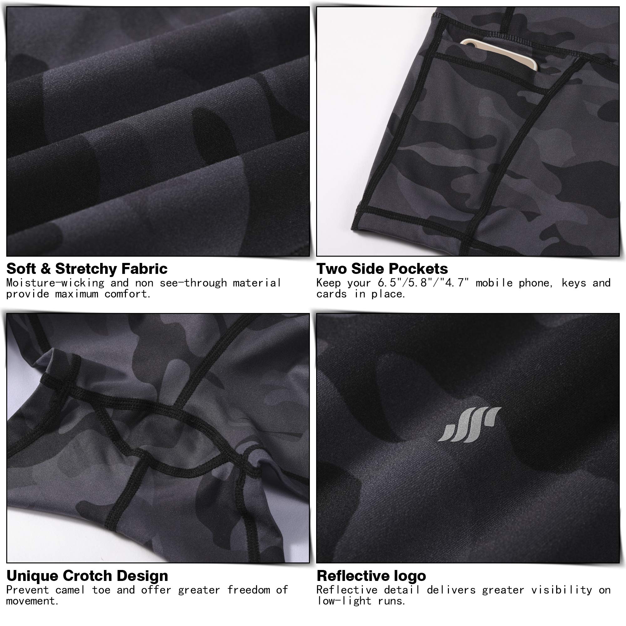 High Waist Yoga Shorts for Women with Side Pockets - 8
