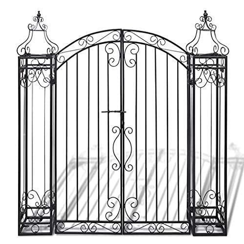 Estink Black Iron Garden Gate - 48x8x53 Inches Driveway Entrance Door for Yard & Garden Decoration | Perfect for Fencing, Patio, Backyard & Farmhouse Style Landscaping