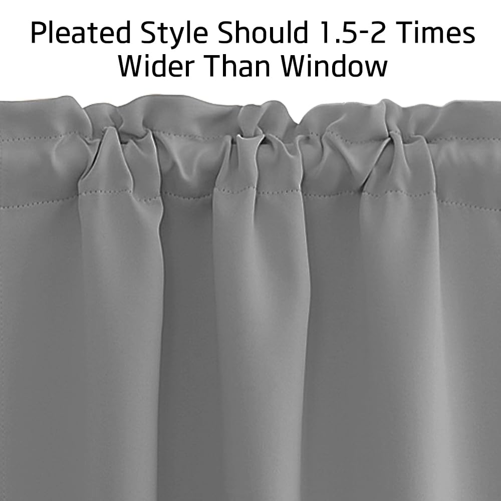 Thermal Insulated Blackout Kitchen Curtains for Small Windows - 29