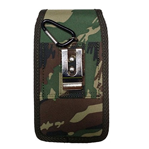 AISCELL Belt Holster Metal Clip Case - Rugged Camouflage Nylon Pouch for iPhone 16 Pro Max/Plus, 15 Pro Max/Plus, 14 Pro Max/Plus, 13 Pro Max, 12 Pro Max - Compatible with Bulky Protective Cases | Perfect for Outdoor Activities, Hiking, Construction Work & Tactical Use
