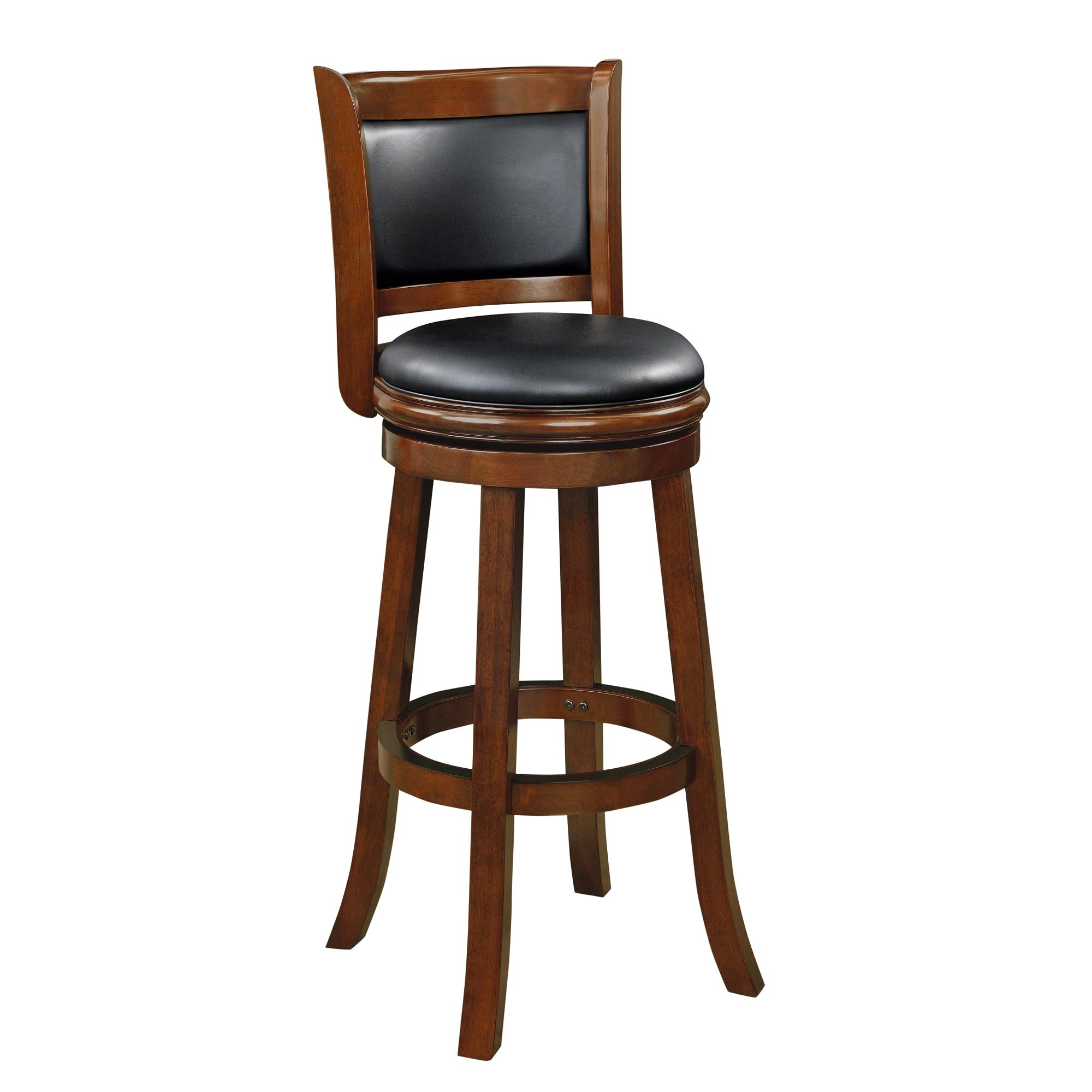 Boraam Augusta Extra Tall Swivel Bar Stool for Kitchen Island - 30 Inch Height, Black - Perfect for Breakfast Bars, Countertops & Modern Dining Areas