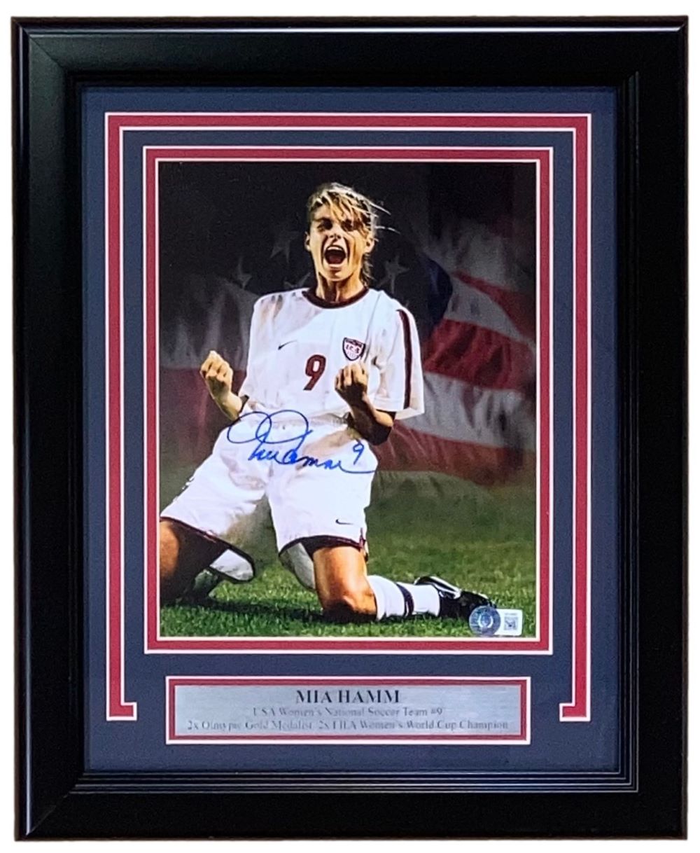 Mia Hamm Autographed Framed 8x10 Photo - USA Women's Soccer Legend Signed Memorabilia with Collage Display - Perfect for Sports Collectors, Soccer Fans & Home/Office Decor
