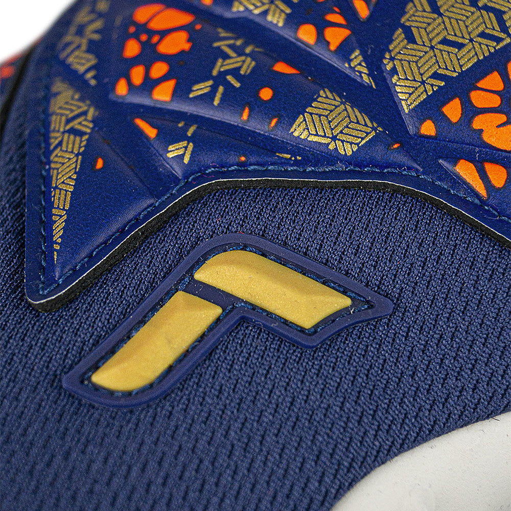 Reusch Attrakt Speedbump GK Goalkeeper Gloves - Blue/Gold - Professional Soccer Goalie Gloves for Training & Matches - Perfect for Youth & Adult Goalkeepers