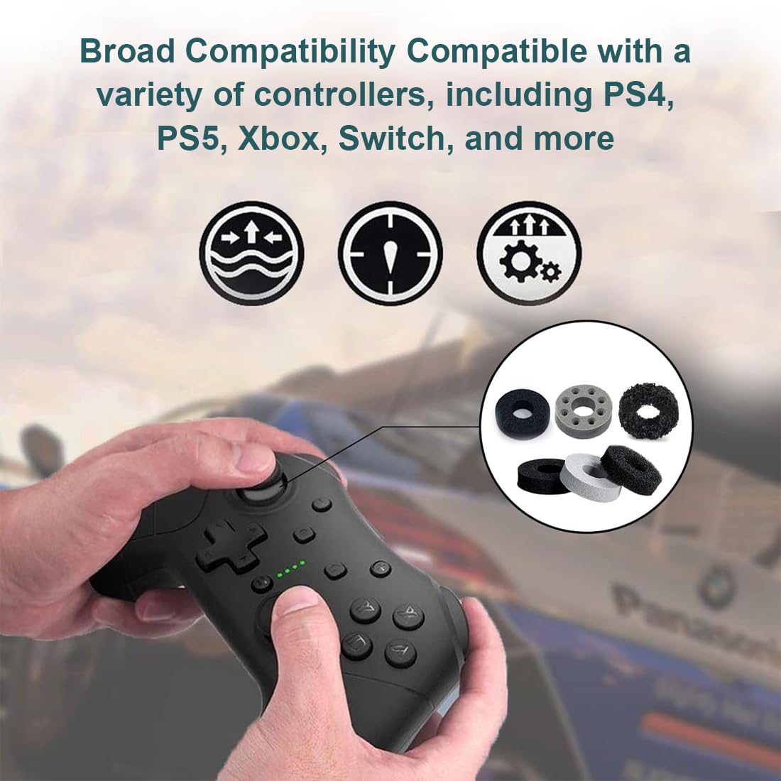 JTKREW 18-Pack Assist Grips for PS5 Controller - Compatible with Steam Deck, PS4, Xbox Series X/S, Xbox One, Switch OLED & Pro Controller - Thumbstick Cushions with 4 Hardness Levels for Enhanced Gaming Precision (Perfect for FPS, Racing & Fighting Games)