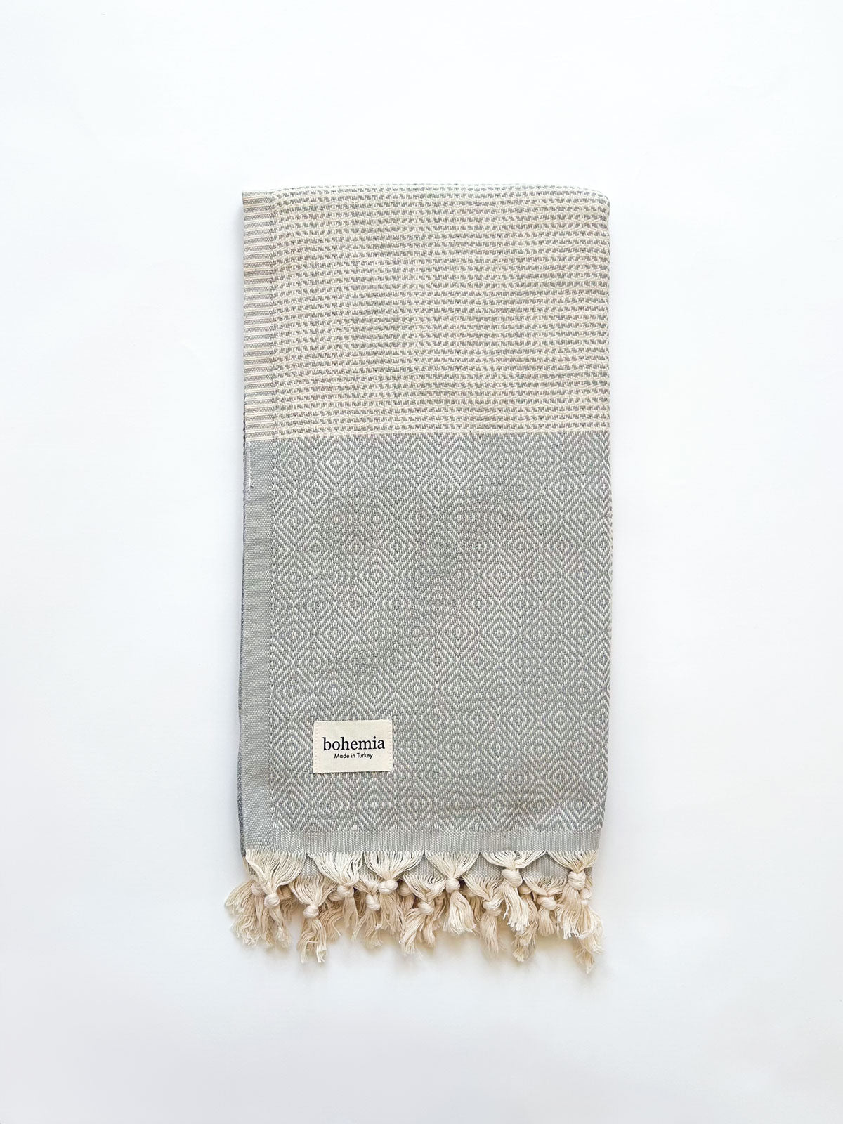 Nordic Dot Hammam Towel - Pearl Grey | Soft & Absorbent Turkish Bath Towel for Spa, Beach & Yoga | Lightweight & Quick-Drying