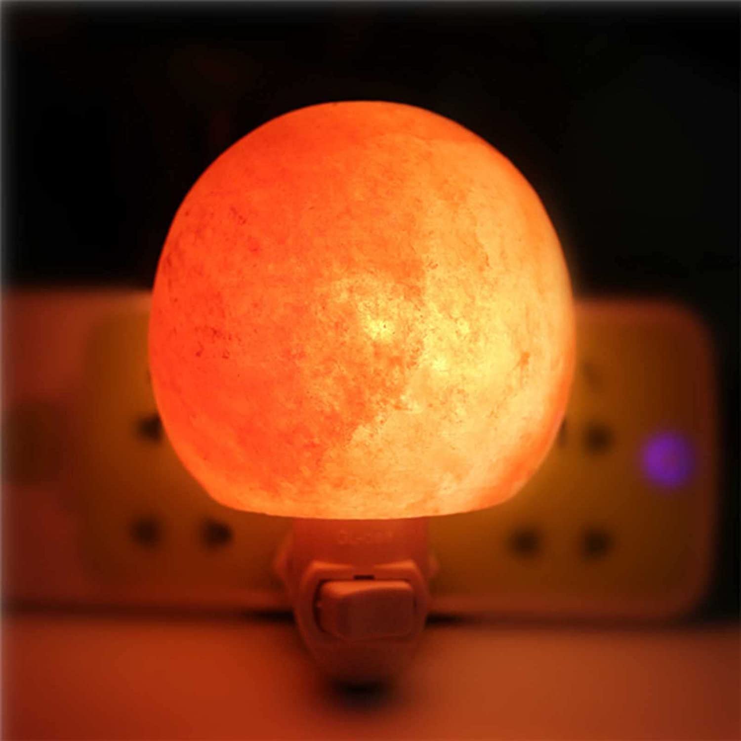 Himalayan Pink Salt Lamp - Hand Carved Natural Crystal Rock Night Light for Meditation, Air Purifier, Bedroom Decor & Night Light (2.76-2.56 Inch) - Perfect for Yoga, Spa, Office & Home Relaxation