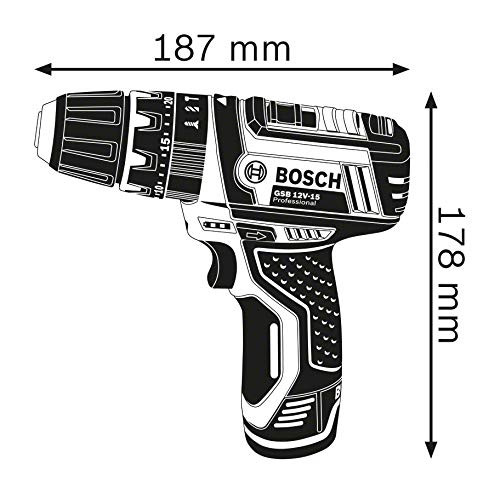Bosch Professional GSB 10.8-2 LI 10.8V Cordless Lithium-Ion 2-Speed Combi Drill (Body Only) - Perfect for DIY Projects, Home Repairs & Professional Construction Work