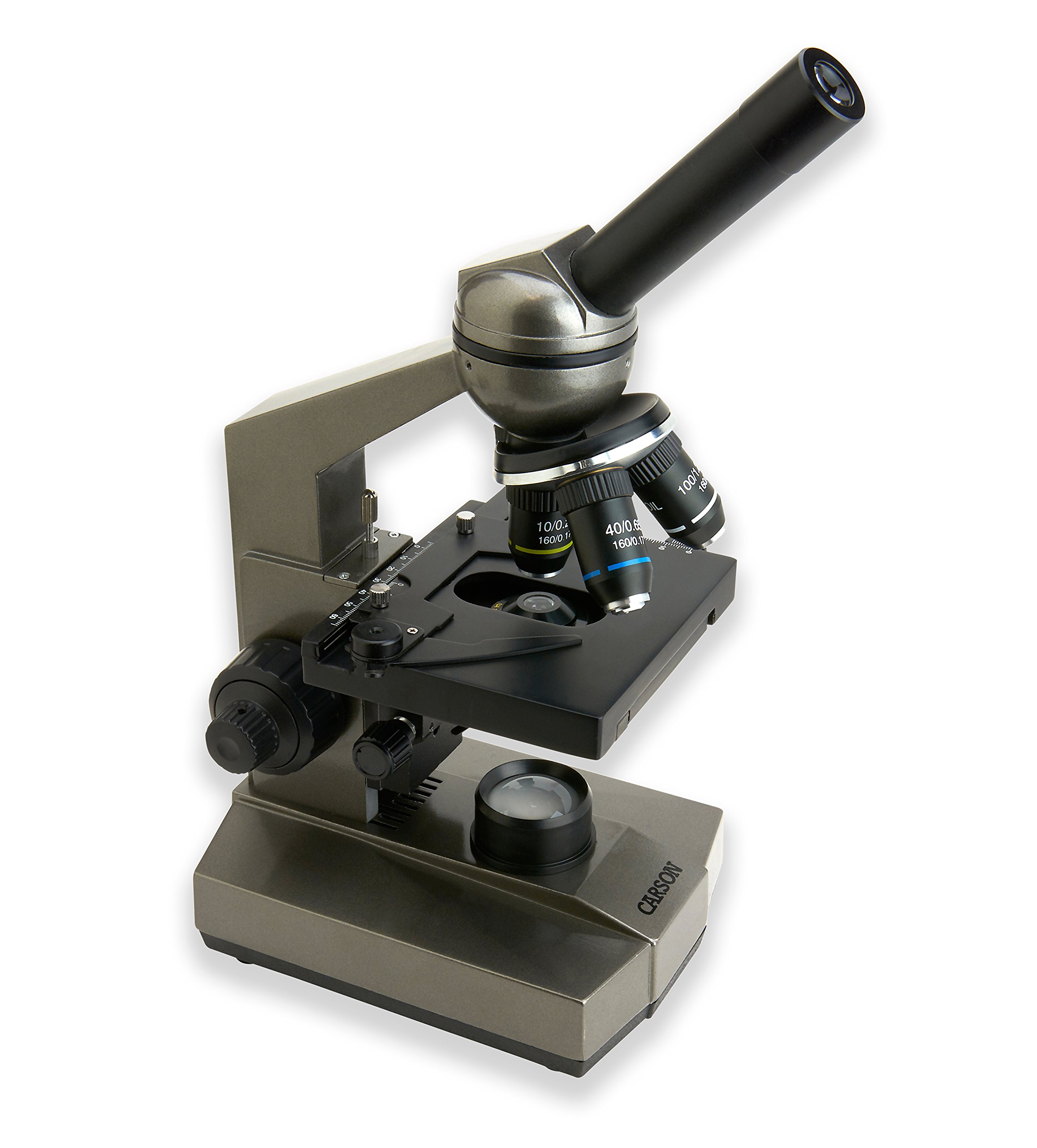 Carson MS-100SP Beginner Compound Microscope 100-1000x Magnification with Mechanical Stage & Smartphone Adapter - Perfect for Students, Home Science Labs & Digital Microphotography
