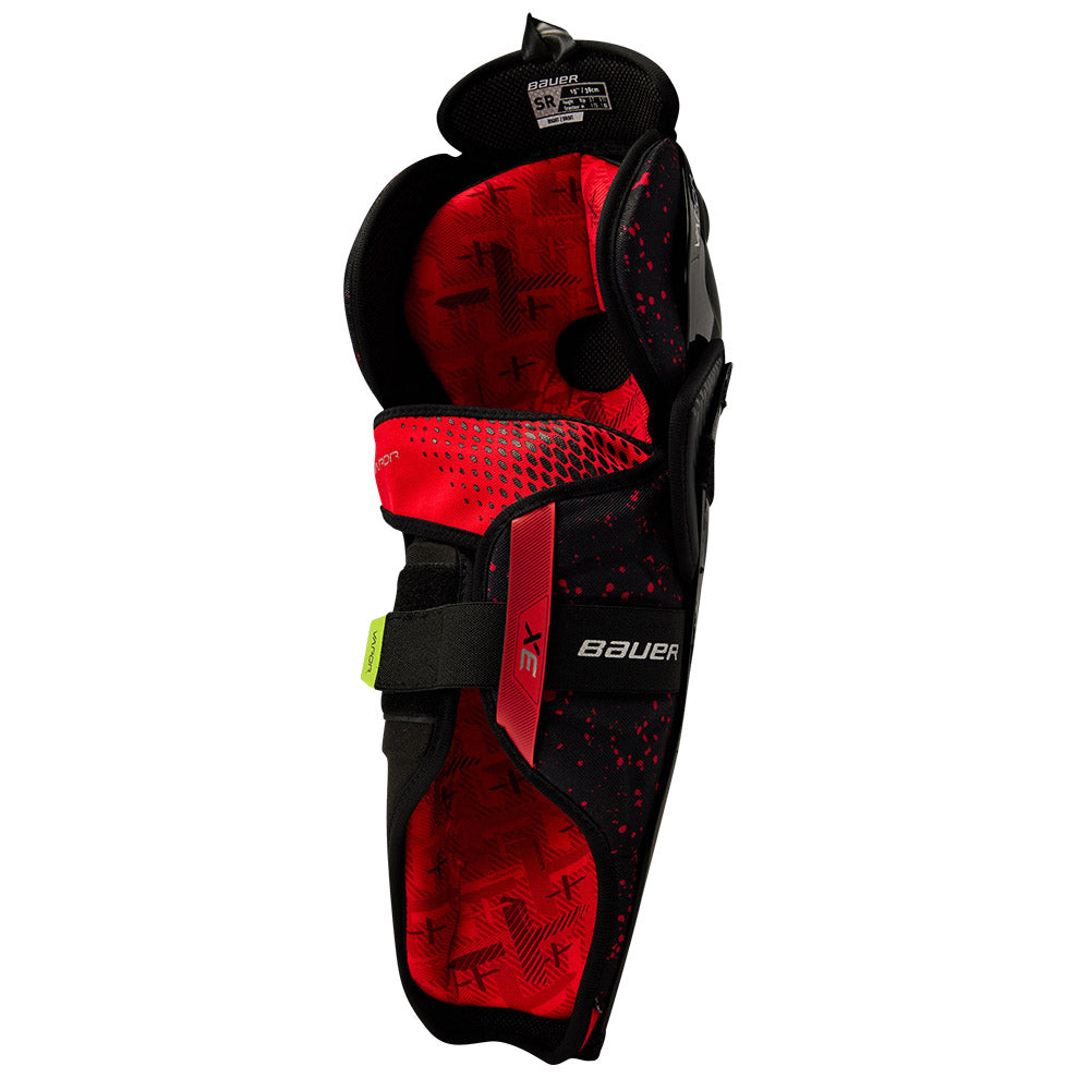 Bauer Vapor 3X Intermediate Ice Hockey Shin Guards - Protective Gear for Youth & Adult Hockey Players - Perfect for Games, Practices & Training Sessions
