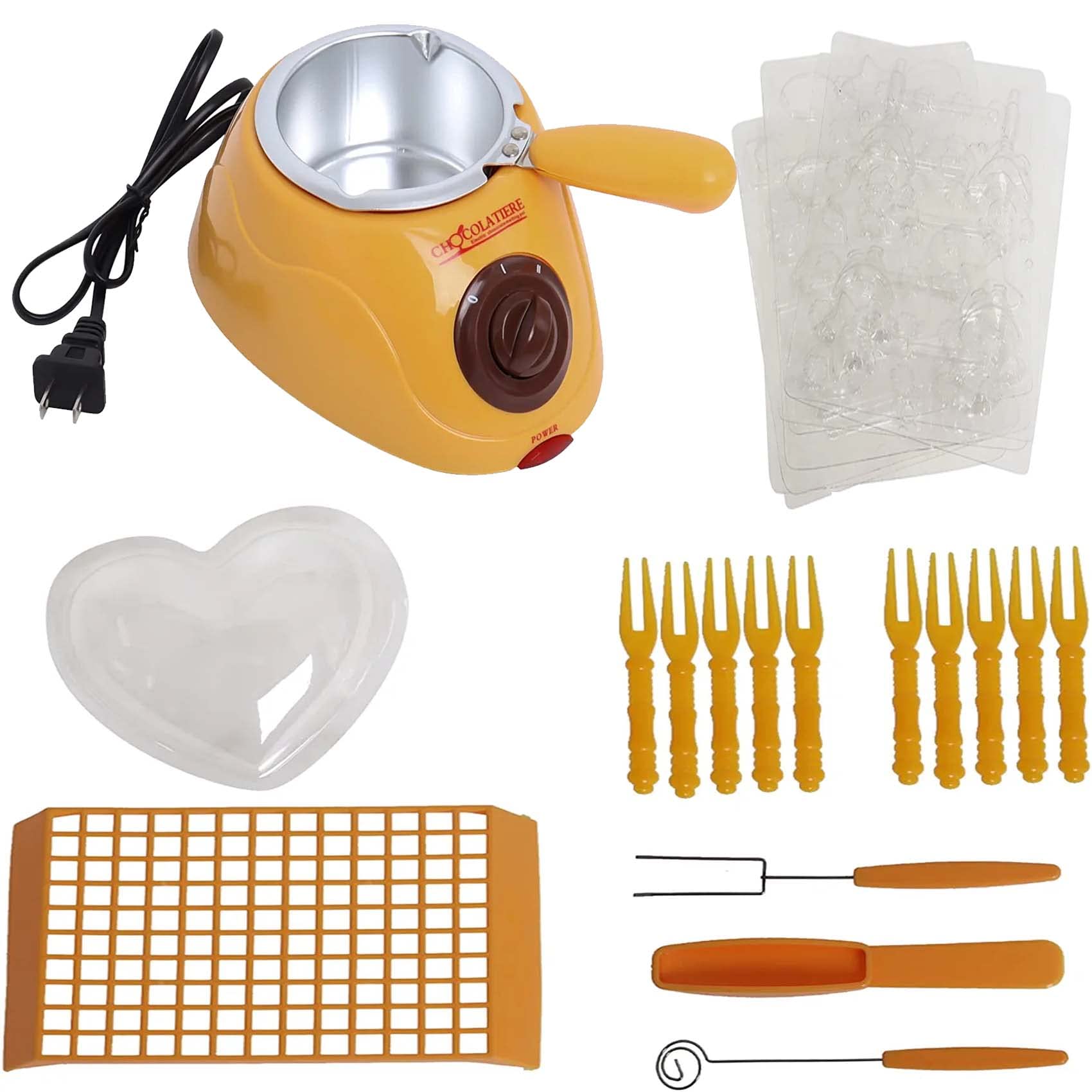 Electric Chocolate Melting Pot Kit - Candy & Chocolate Maker for Baking, DIY Gourmet Tools - Perfect for Home Baking, Candy Making, and Handmade Chocolate Gifts (Yellow)