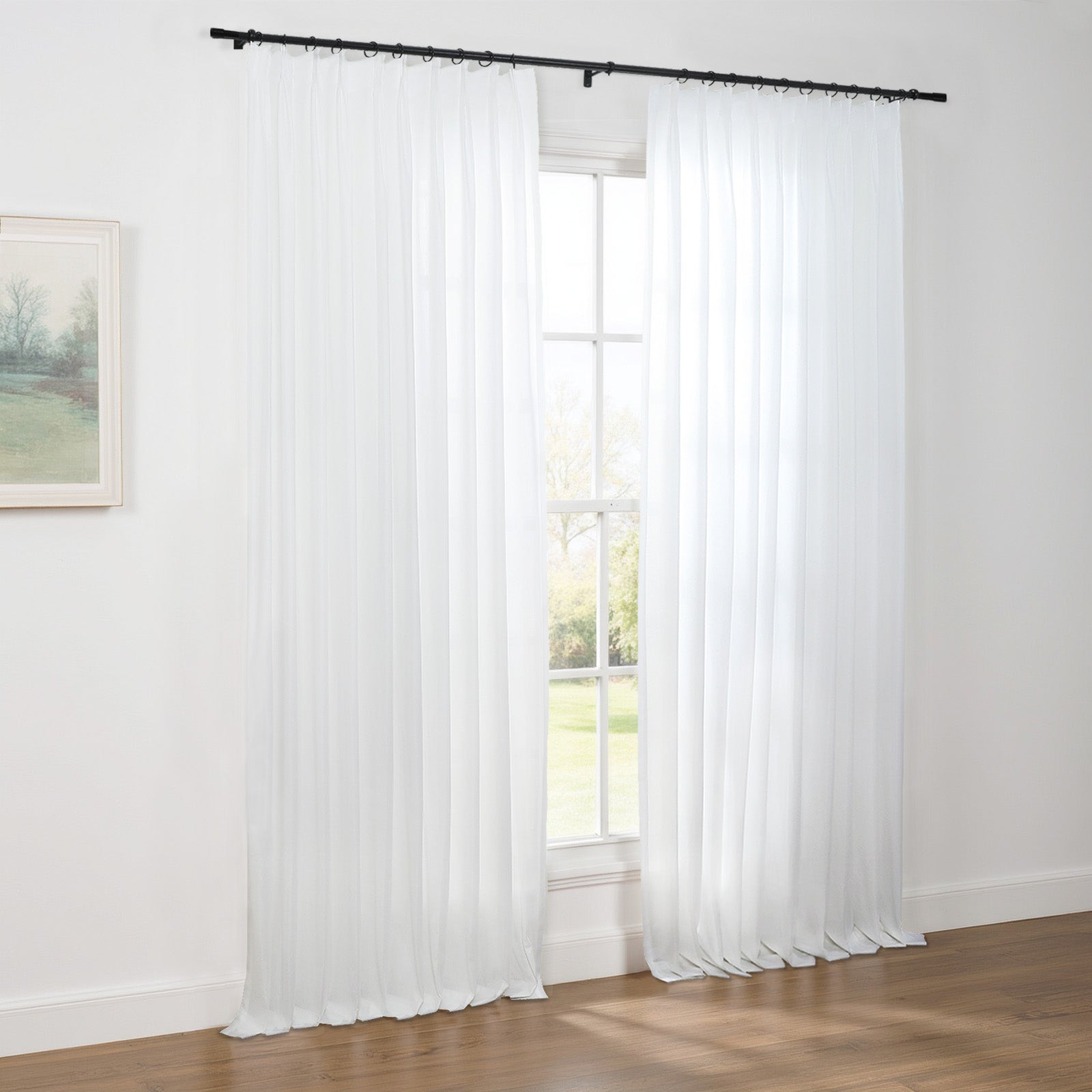 Bella Scratch-Resistant Pet-Friendly Sheer Pleated Curtains for Living Room & Bedroom - Light Filtering & Privacy Window Drapes